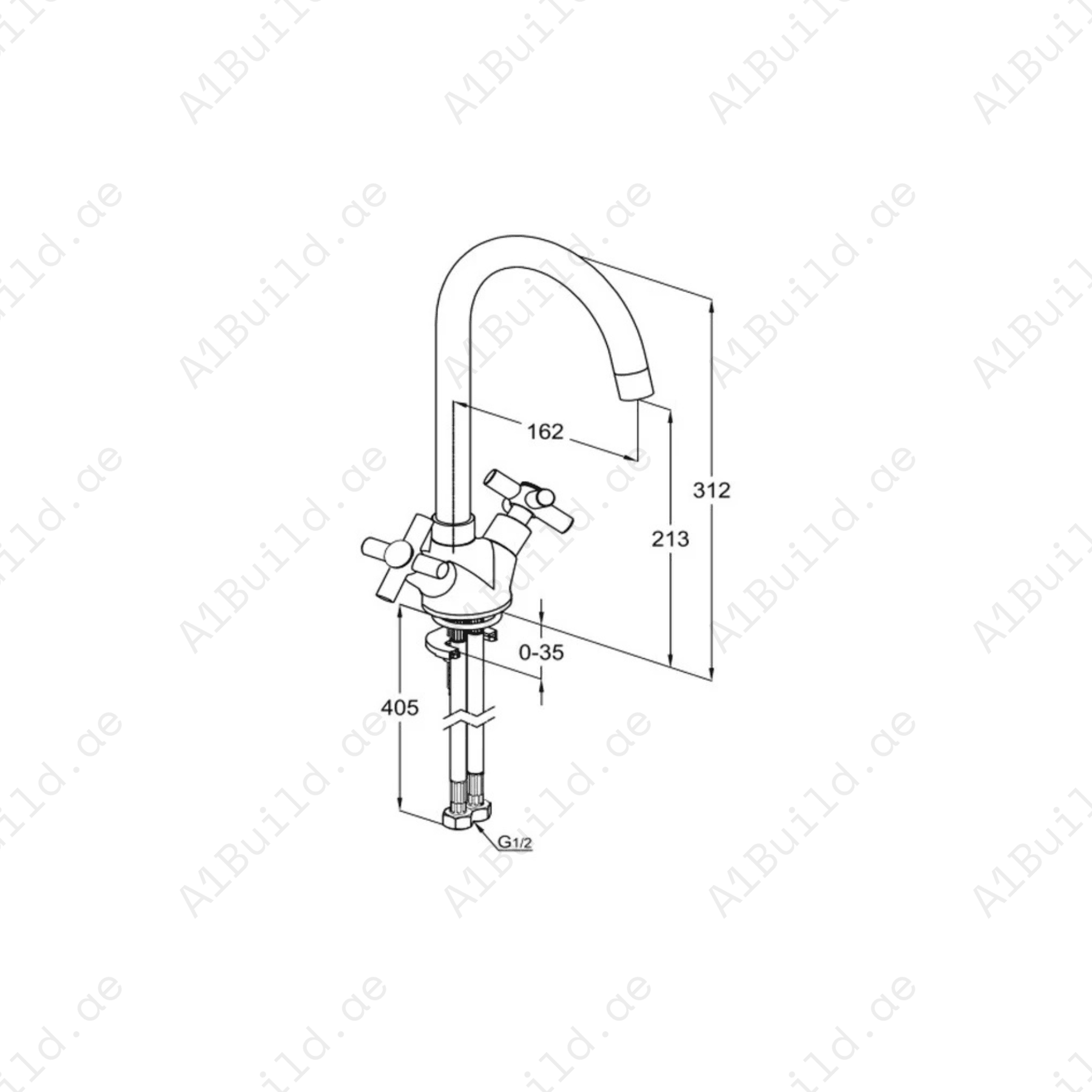 PREMIER X Dual Controlled Sink Mixer | Metal Handle & Swivel U Spout