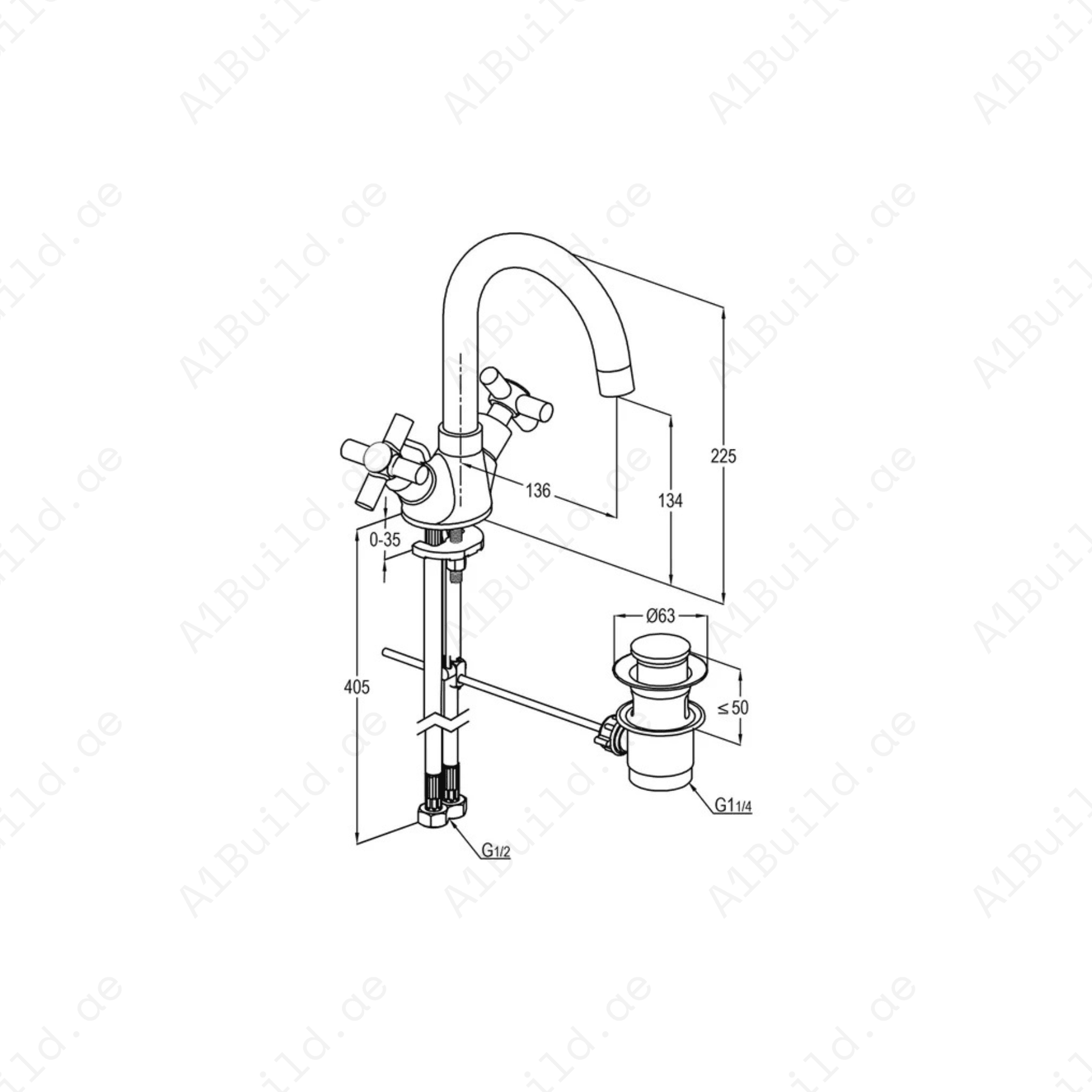 PREMIER X Dual Controlled Basin Mixer DN 15 with Swivel Spout