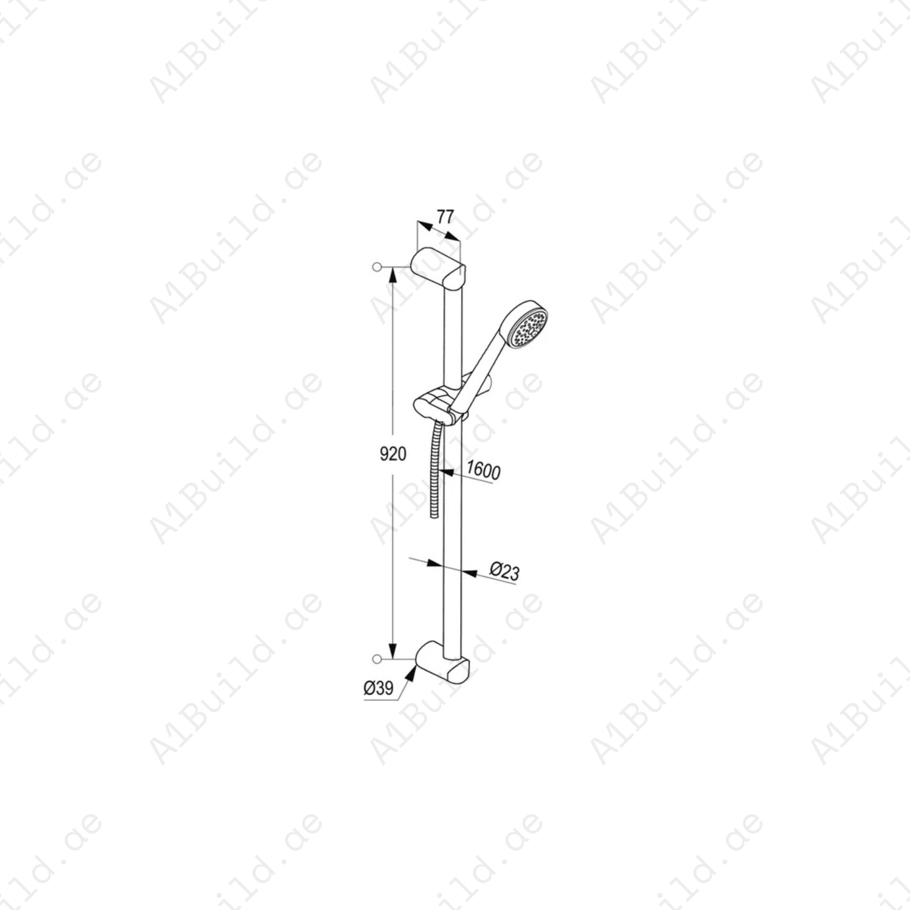 PRIME 1S Shower Set Chrome Quick Lime Deposit Cleaning System