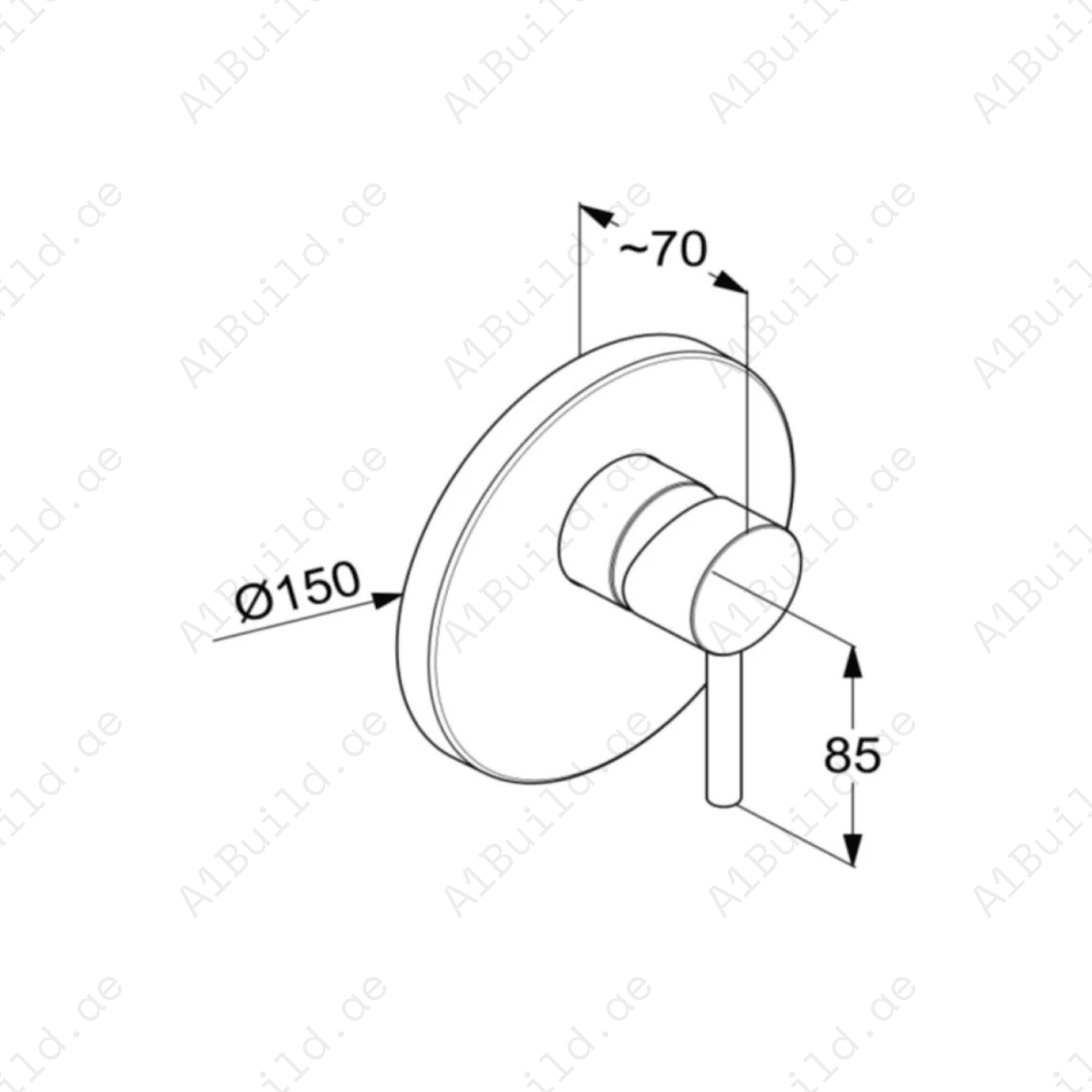 PRIME Concealed Single Lever Shower Mixer Trim Set | Chrome