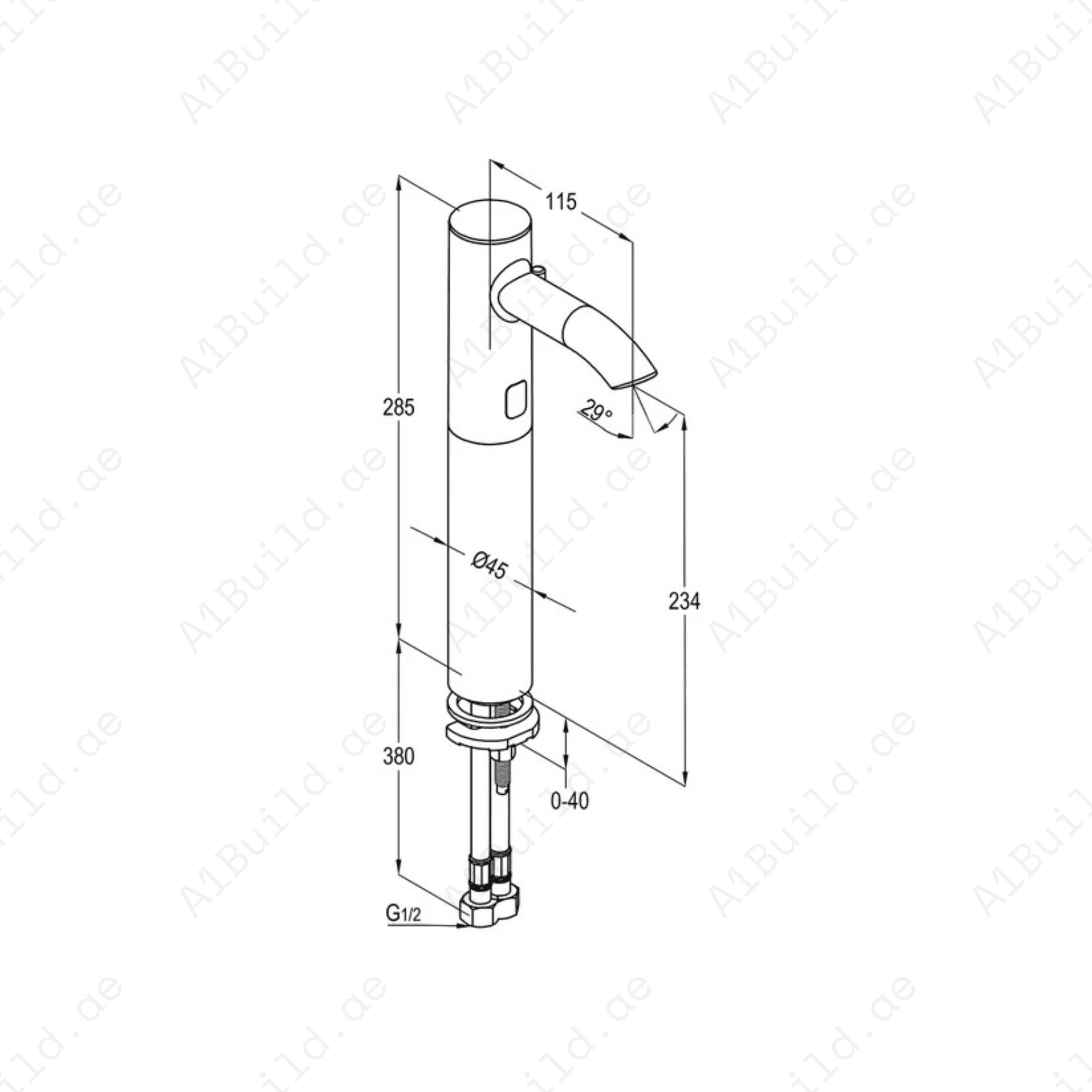 PRIME Electronic Controlled High-Raised Basin Mixer for Counter-Top Basins