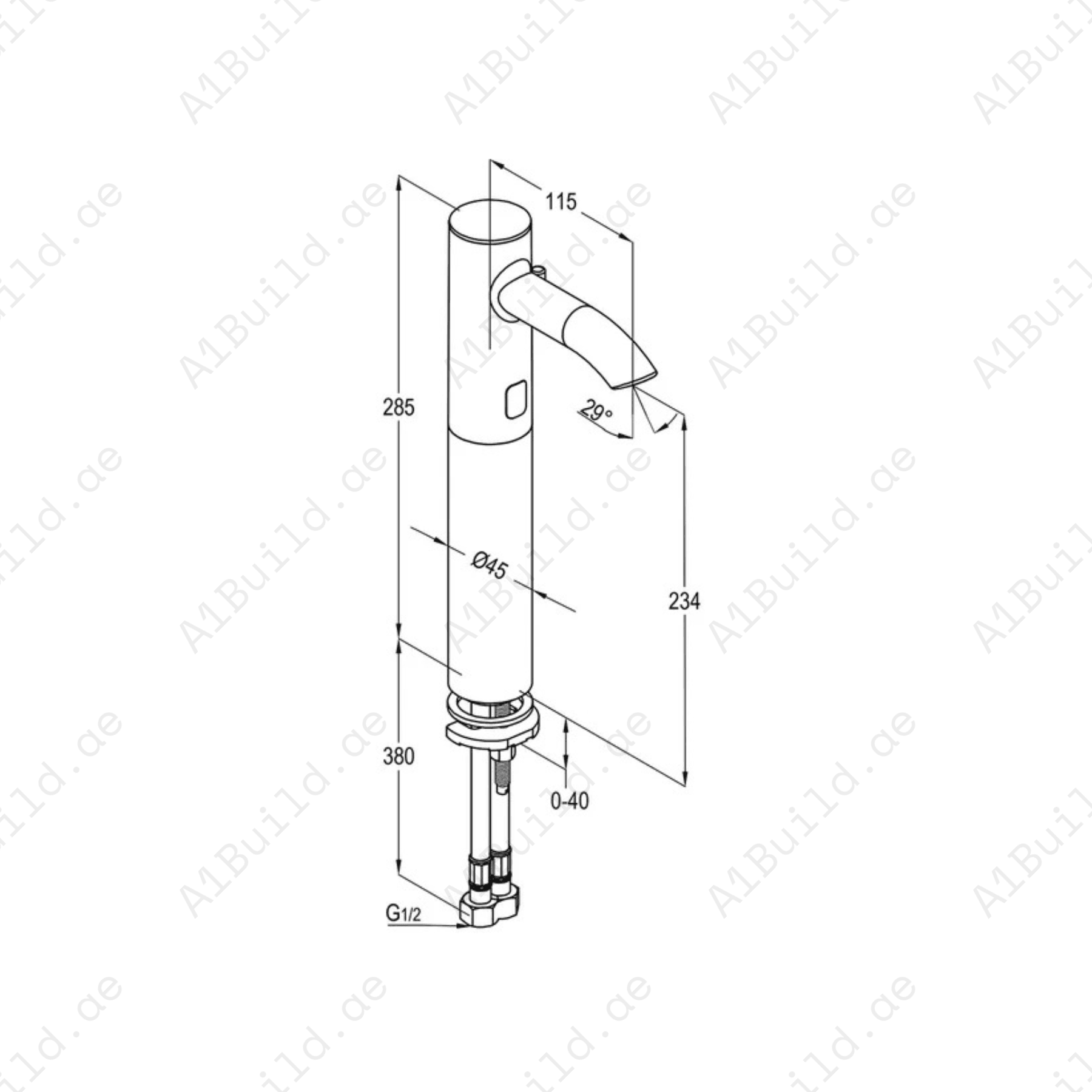 PRIME Electronic Controlled High-Raised Basin Mixer for Counter-Top Basins