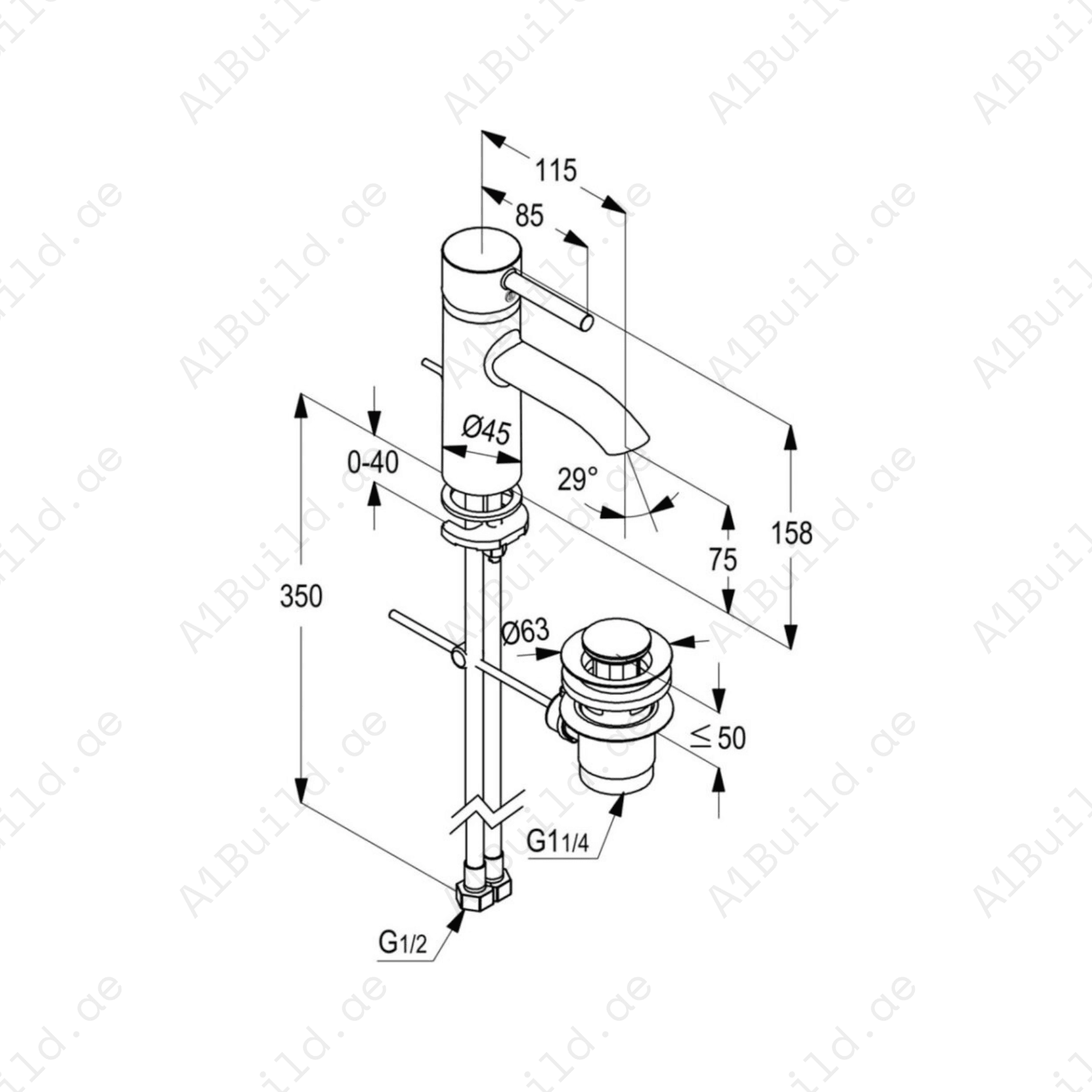 PRIME Single Lever Basin Mixer 1.0 GPM Flow Rate