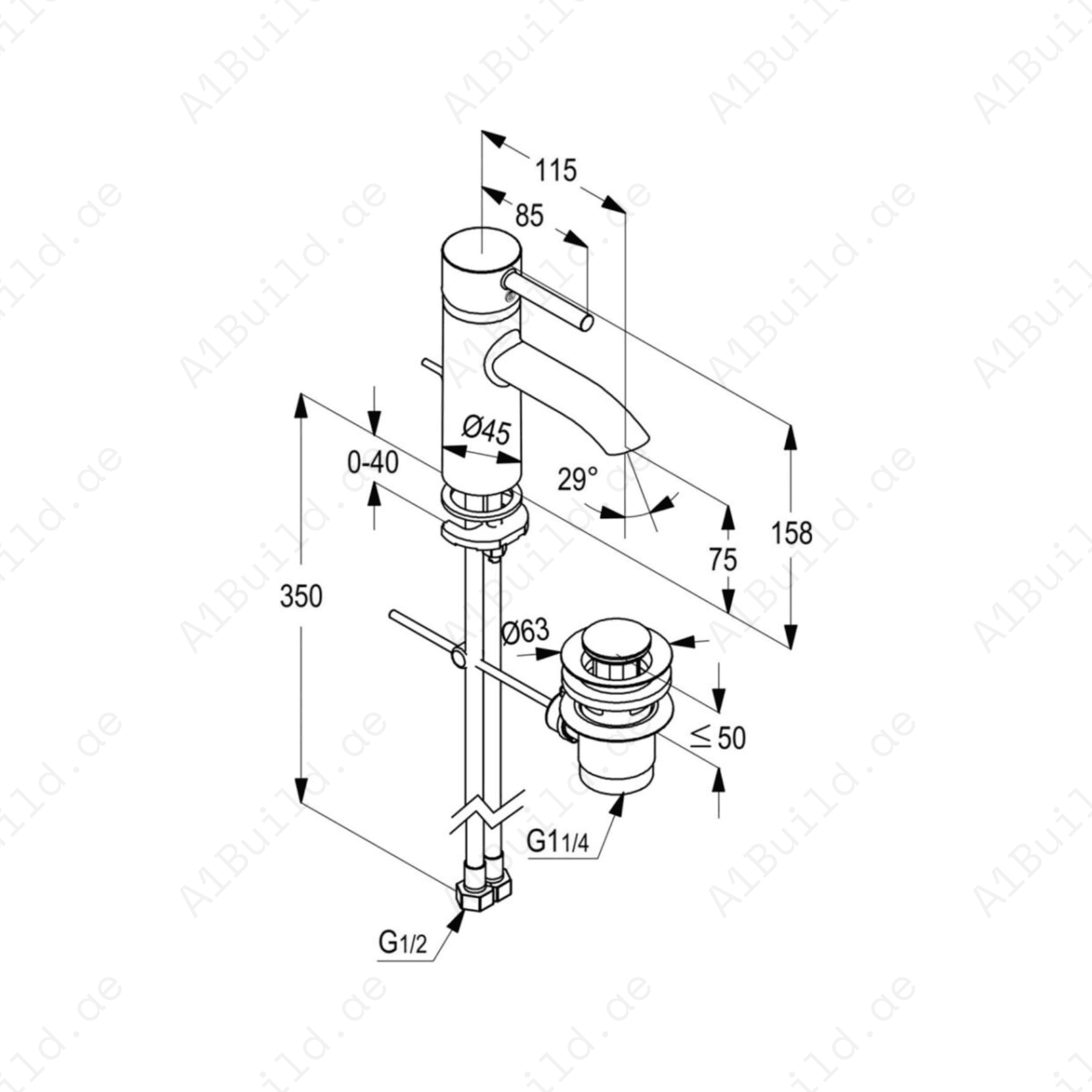 PRIME Single Lever Basin Mixer 1.0 GPM Flow Rate