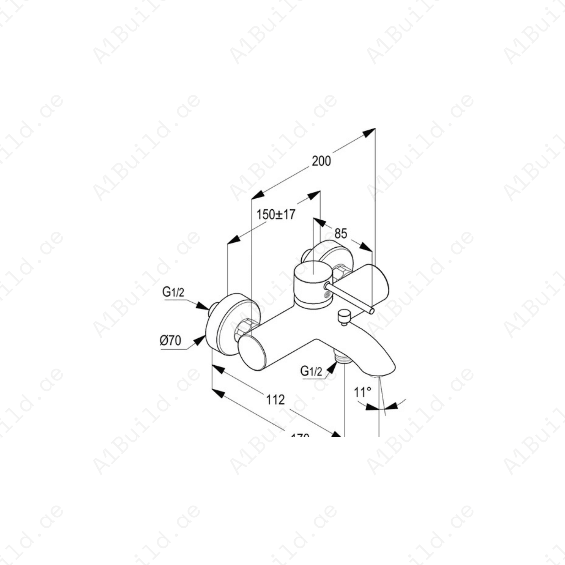 PRIME Single Lever Bath and Shower Mixer | Chrome Finish with Diverter