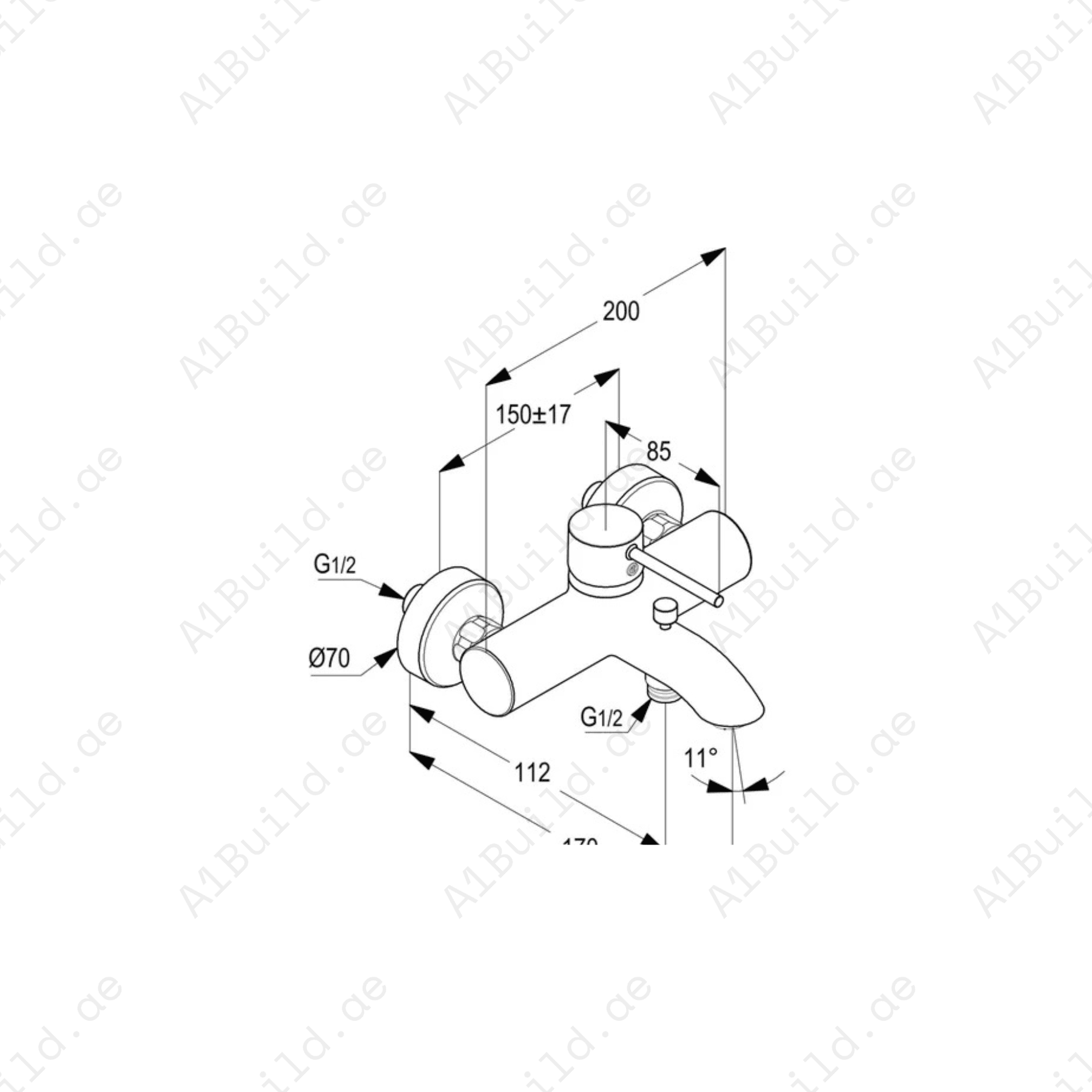 PRIME Single Lever Bath and Shower Mixer | Chrome Finish with Diverter