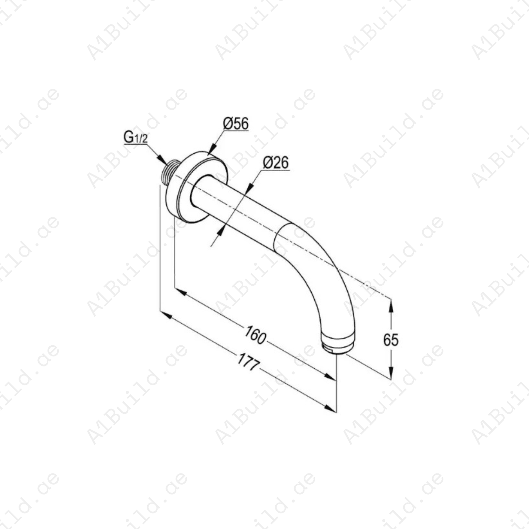 PRIME Wall-Mounted Bath Spout - Chrome