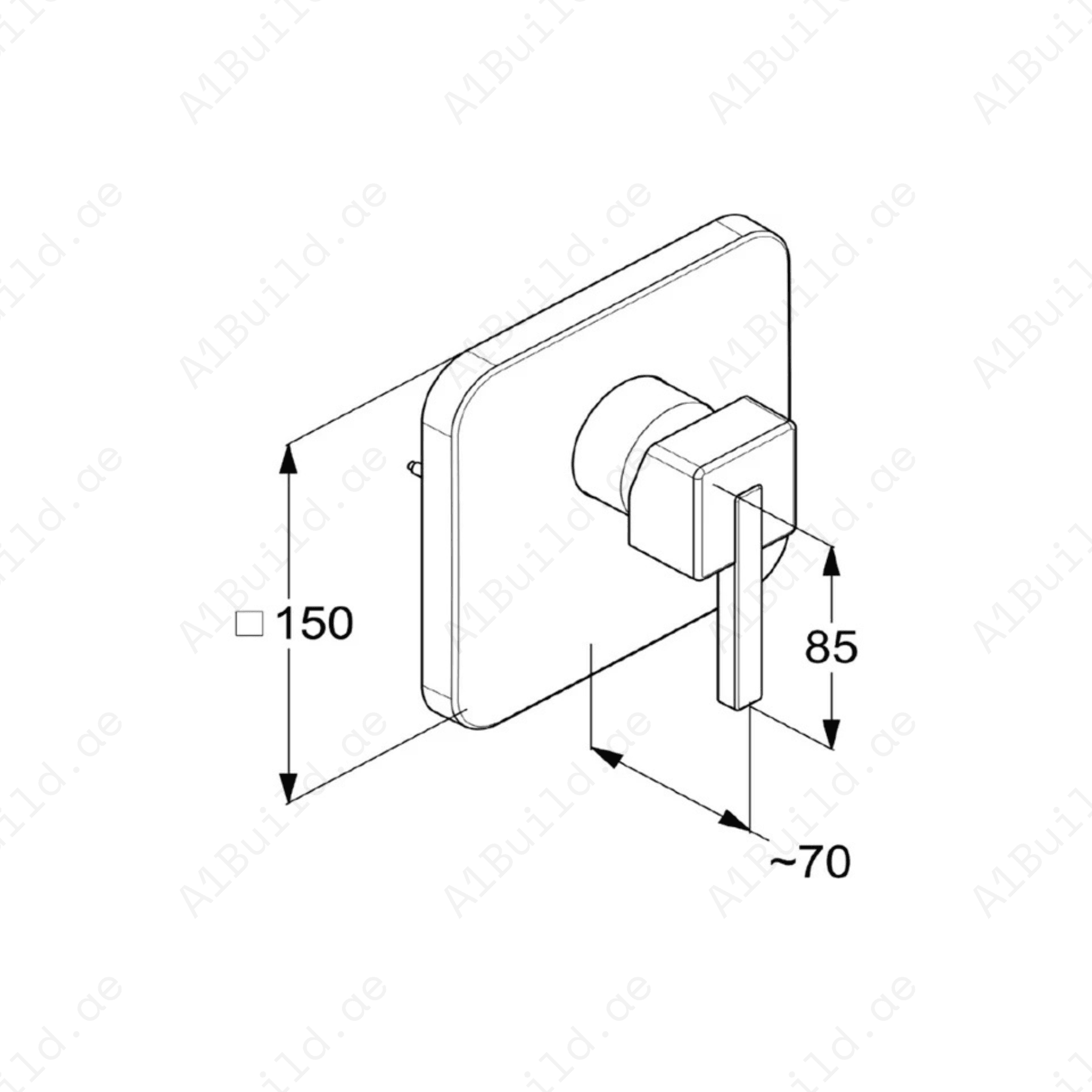 PROFILE Concealed Single Lever Shower Mixer Trim Set | Chrome