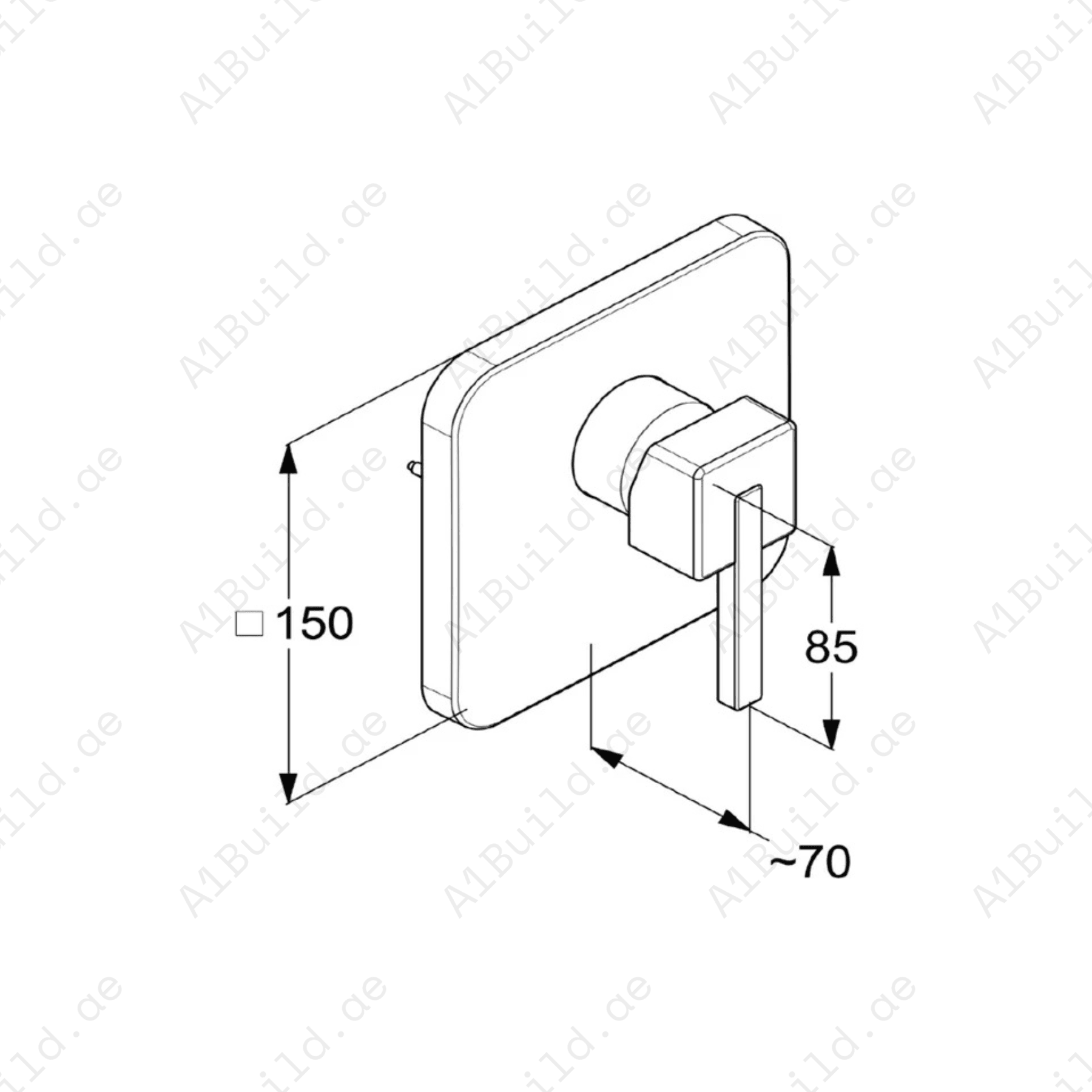 PROFILE Concealed Single Lever Shower Mixer Trim Set | Chrome