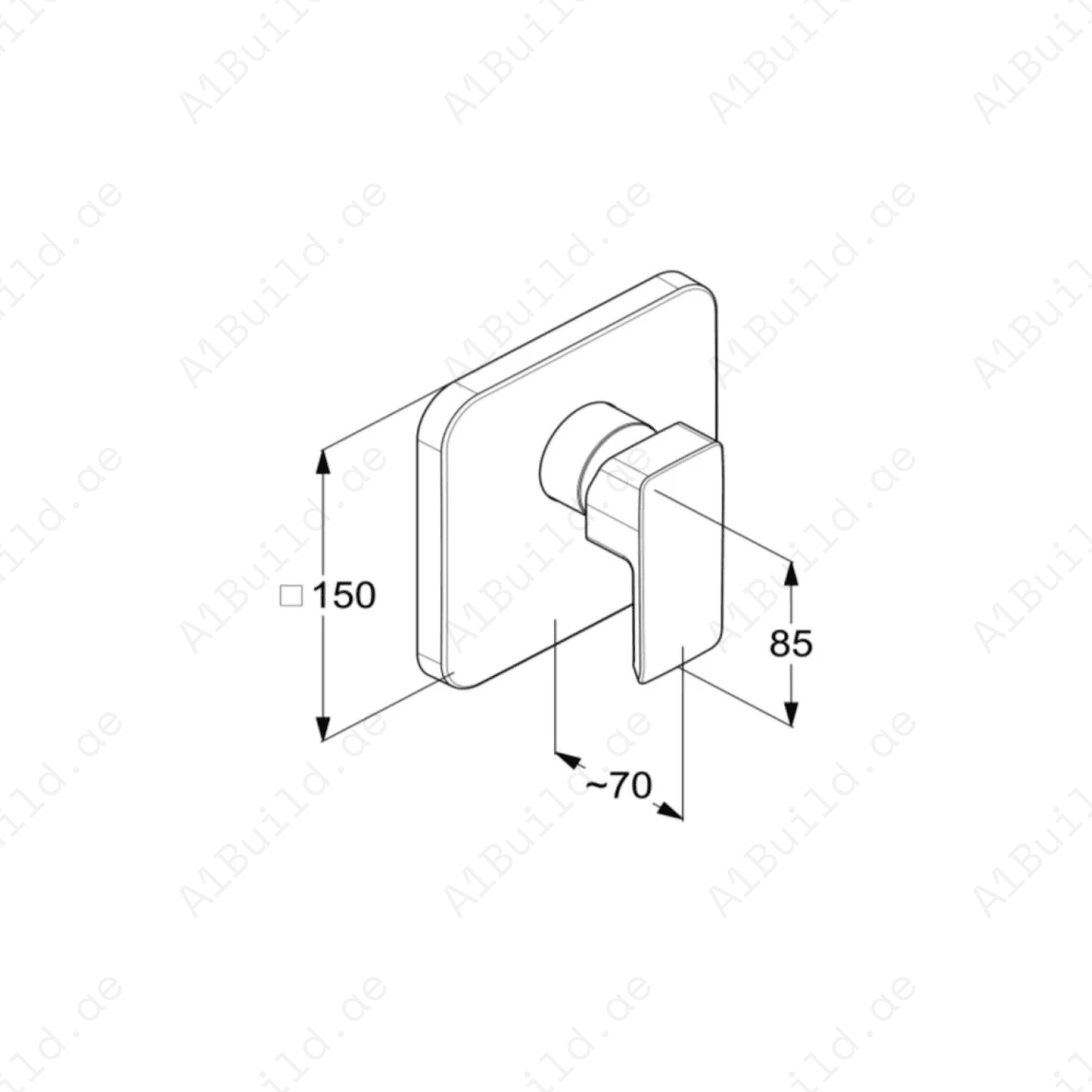 PROFILE STAR Concealed Single Lever Shower Mixer Trim Set | Chrome