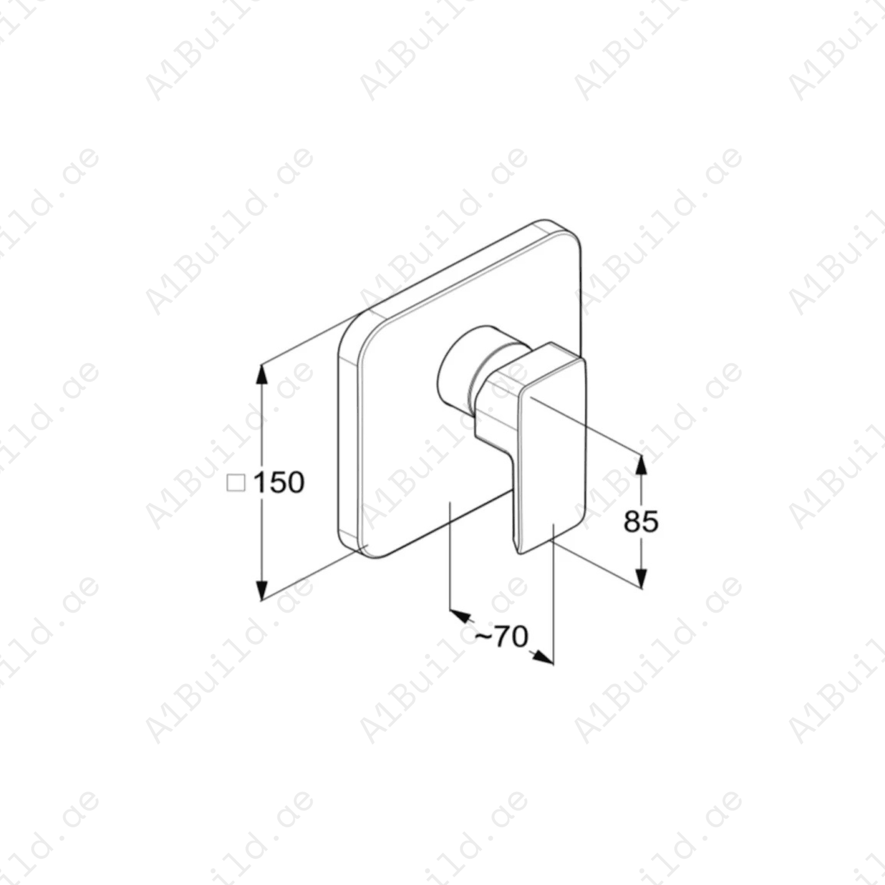 PROFILE STAR Concealed Single Lever Shower Mixer Trim Set | Chrome