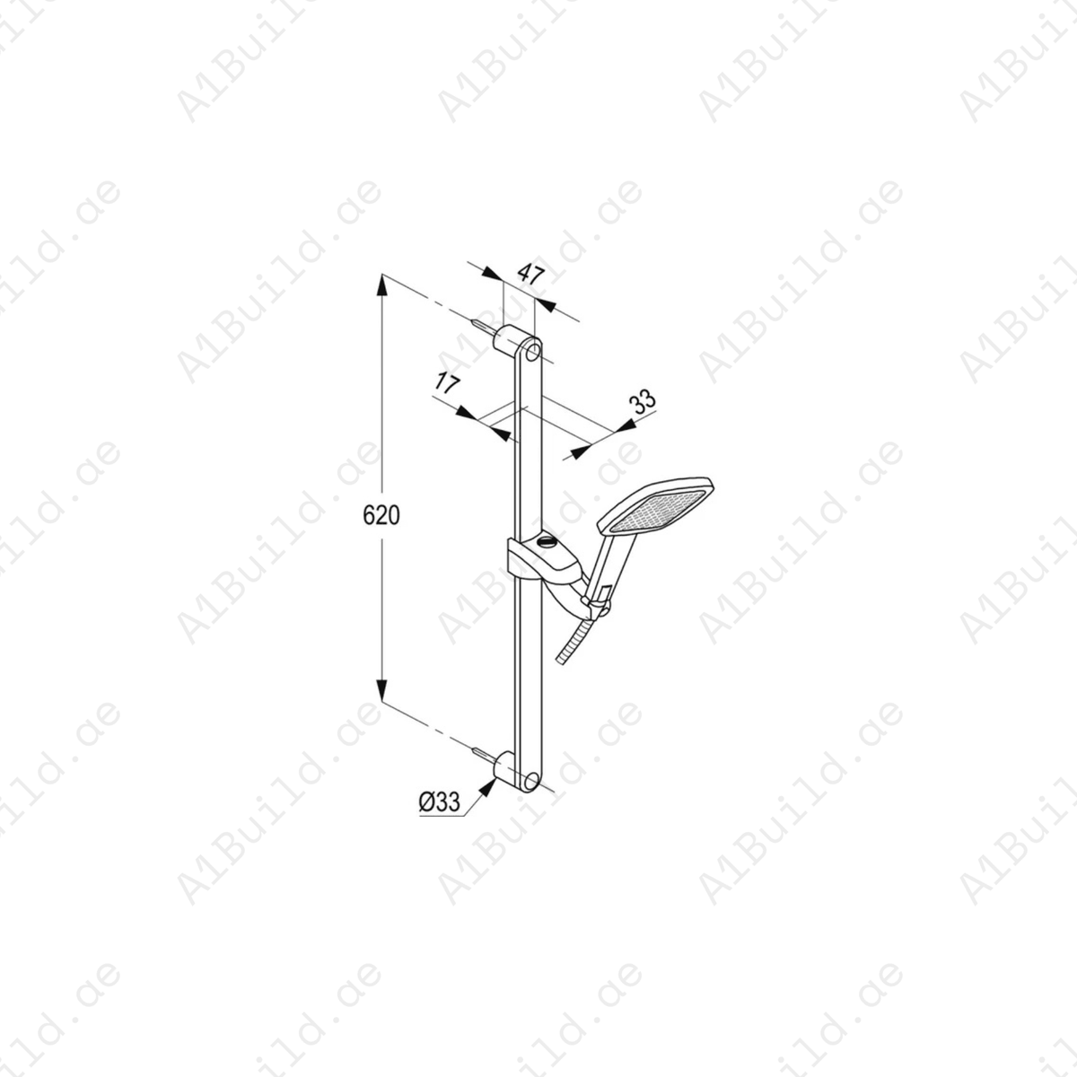 PROFILE Shower Set 1S Chrome with Adjustable Hand Shower and Cleaning System