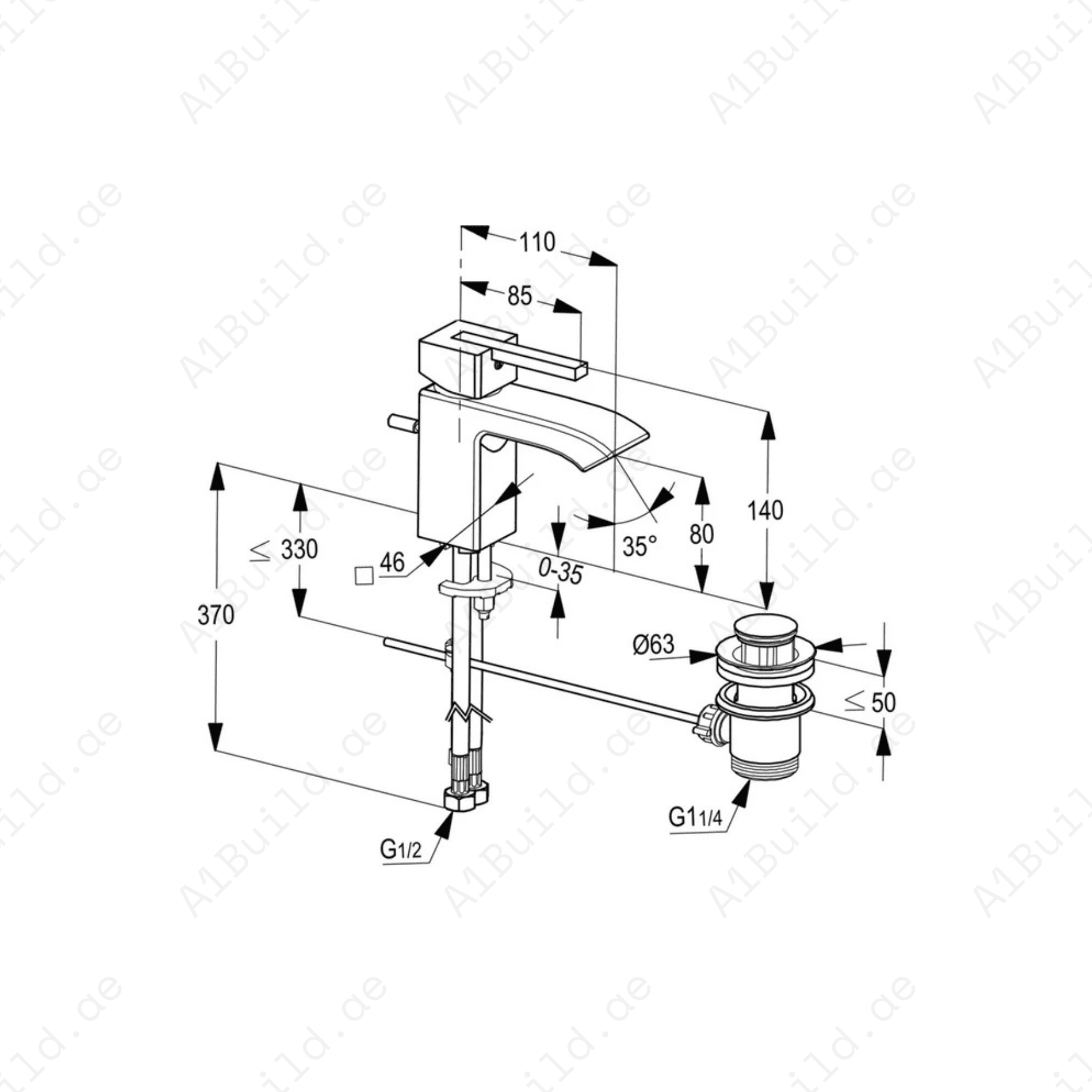 PROFILE Single Lever Basin Mixer – Chrome Finish with Pop-Up Waste