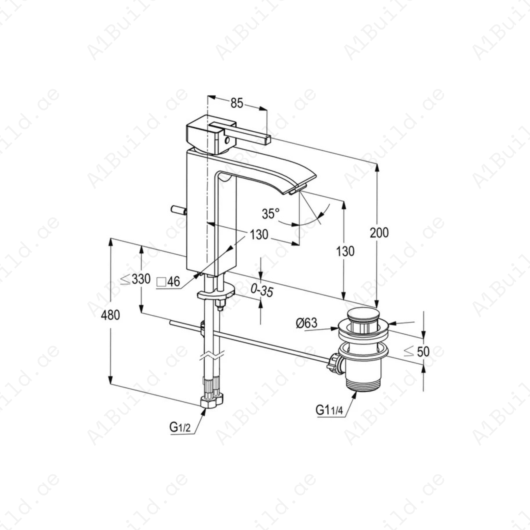 PROFILE XL Single Lever Basin Mixer Chrome | 3.8 L/min Flow Rate