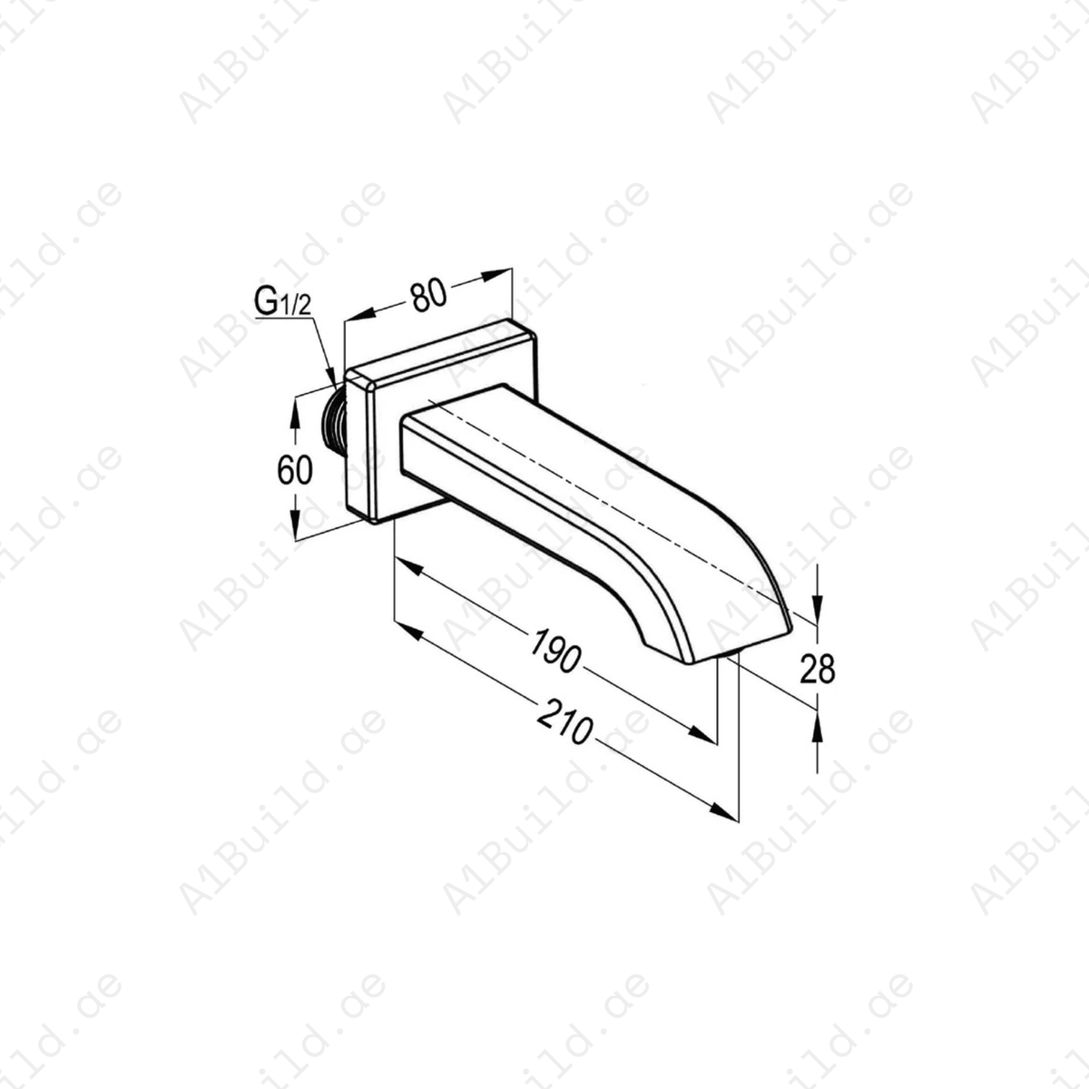PROFILE Wall-Mounted Bath Spout - Chrome