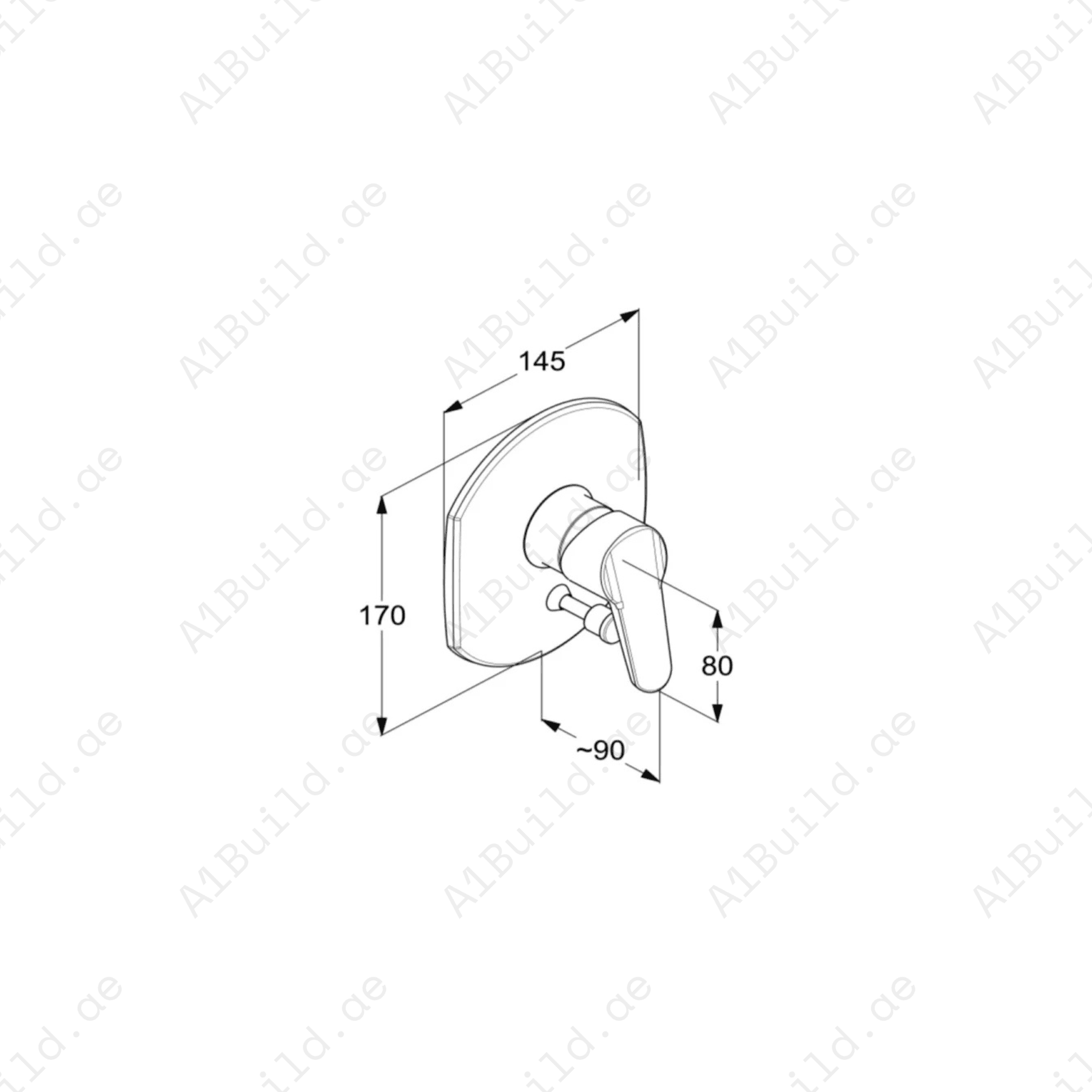 PROJECT Concealed Single Lever Bath and Shower Mixer Trim Set | Chrome Finish