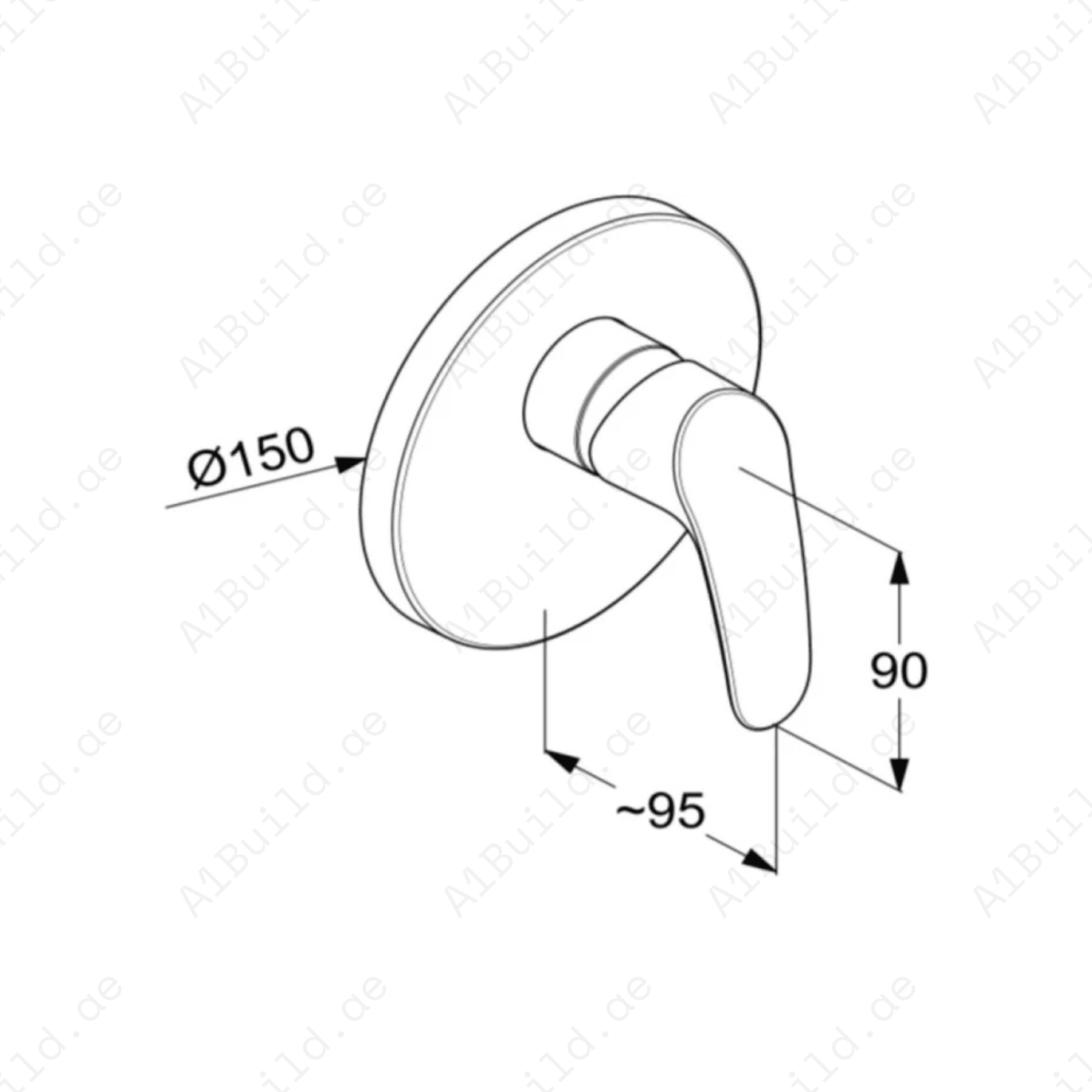 PROJECT Concealed Single Lever Shower Mixer Trim Set | Chrome Finish