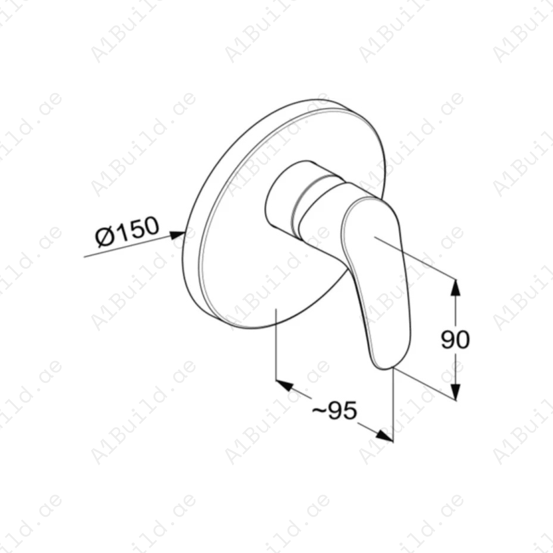 PROJECT Concealed Single Lever Shower Mixer Trim Set | Chrome Finish