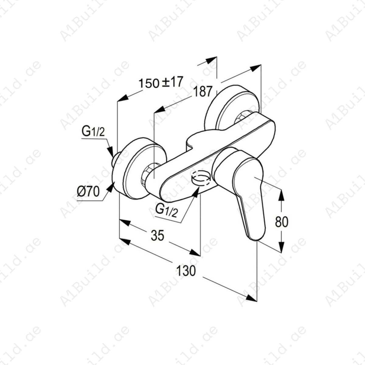 PROJECT Single Lever Shower Mixer | Chrome Finish with Flow Regulator
