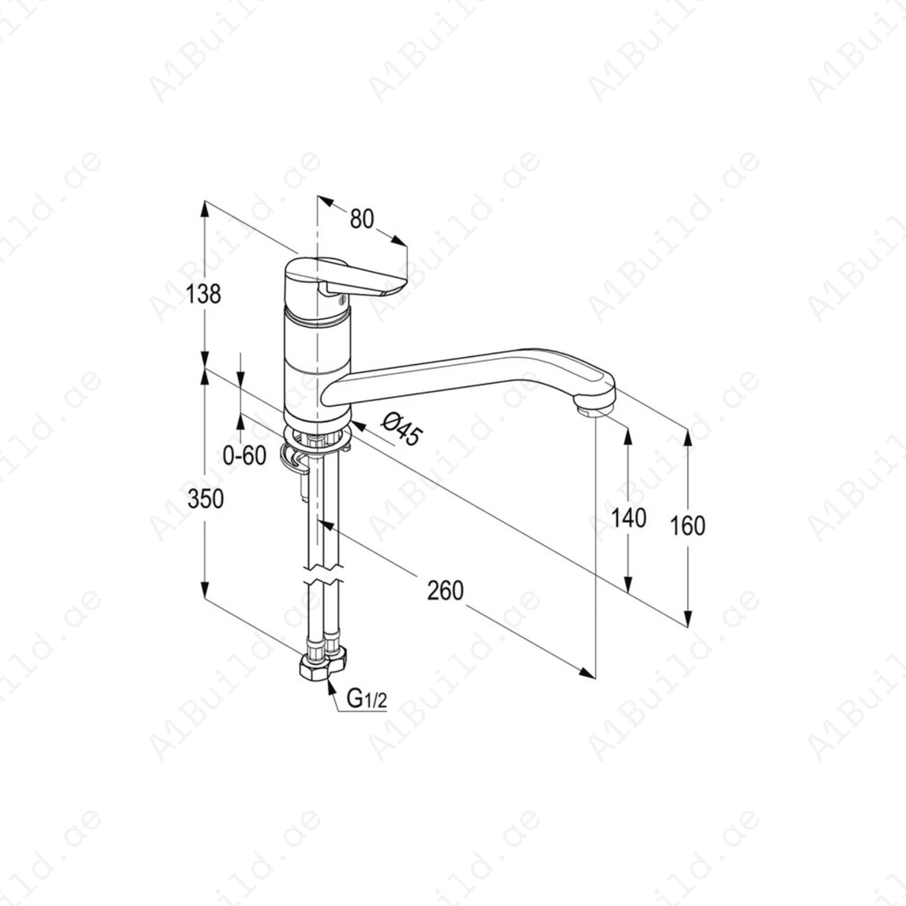 PROJECT Single Lever Sink Mixer | Chrome, 360° Swiveling Spout