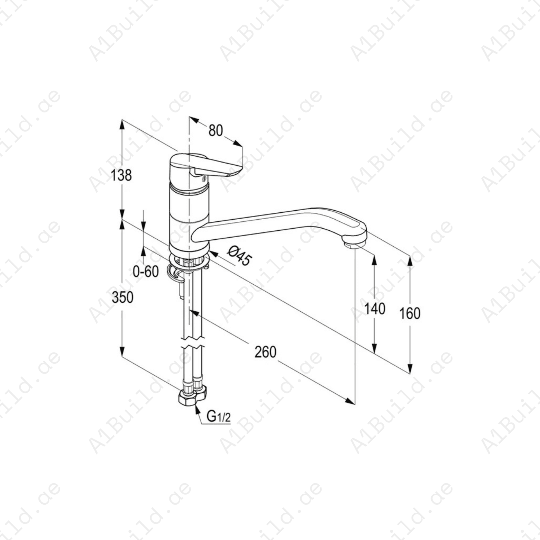 PROJECT Single Lever Sink Mixer | Chrome, 360° Swiveling Spout