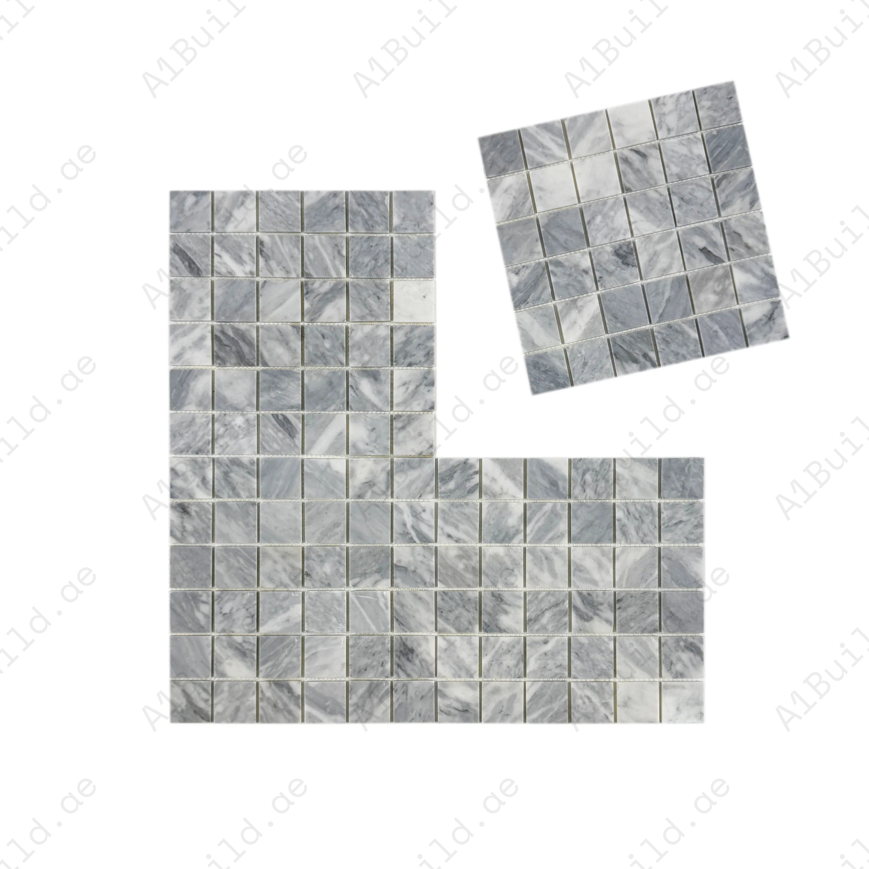Palace Royale Bardiglio polished marble mosaic offers timeless elegance for luxury interiors, perfect for walls, backsplashes, and decorative accents.
