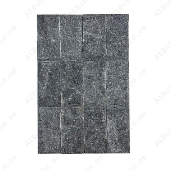 Palatial Sands Black Mushroom marble wall cladding in slate stone with rich black and earthy tones. Ideal for walls, feature areas, and decorative interiors.