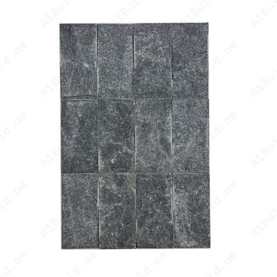 Palatial Sands Black Mushroom marble wall cladding in slate stone with rich black and earthy tones. Ideal for walls, feature areas, and decorative interiors.