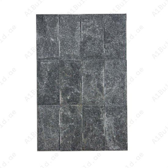 Palatial Sands Black Mushroom marble wall cladding in slate stone with rich black and earthy tones. Ideal for walls, feature areas, and decorative interiors.