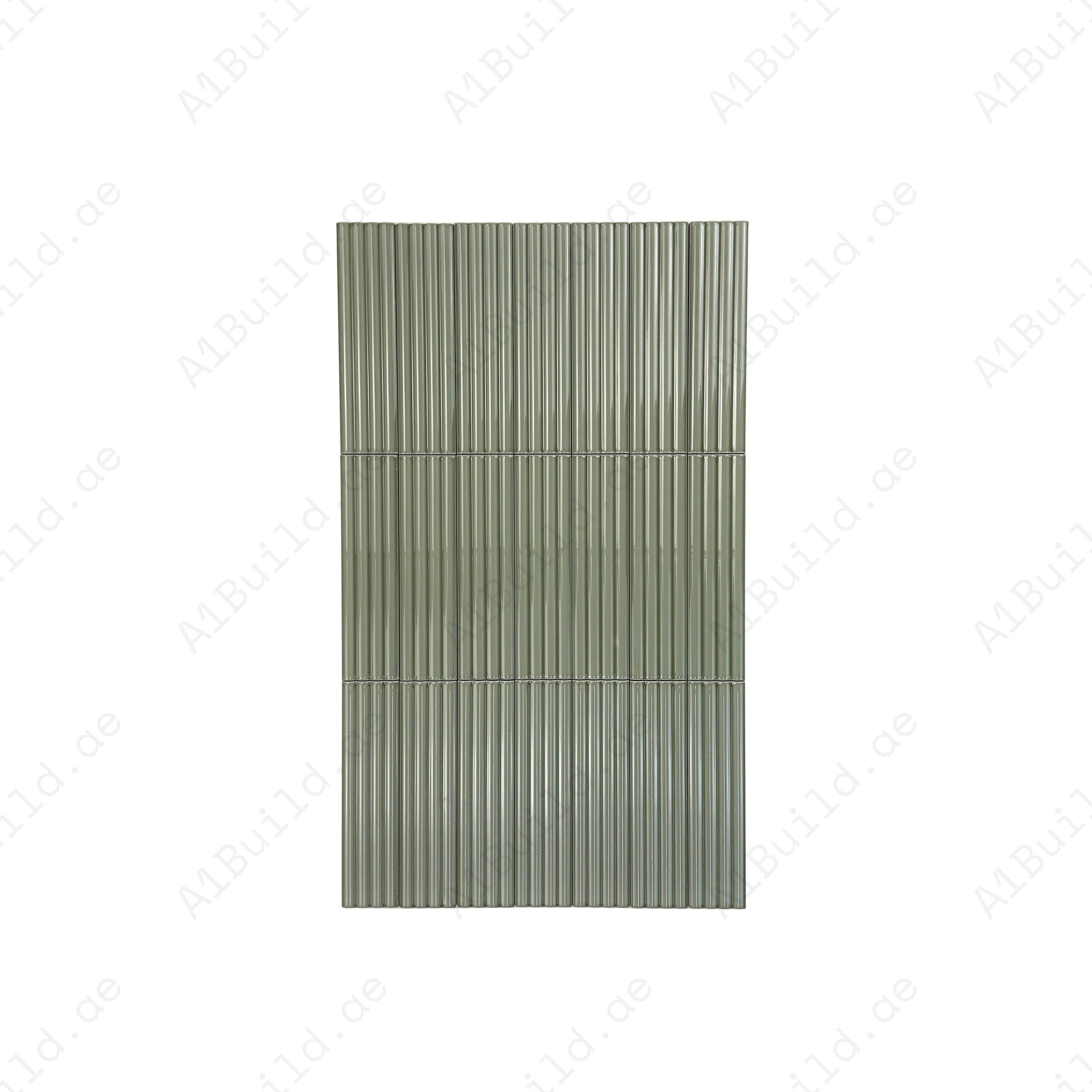 Pale Mint glossy ceramic artisanal tiles with soft hues and sleek finish. Perfect for walls, floors, kitchens, and bathrooms, adding refined lasting elegance.