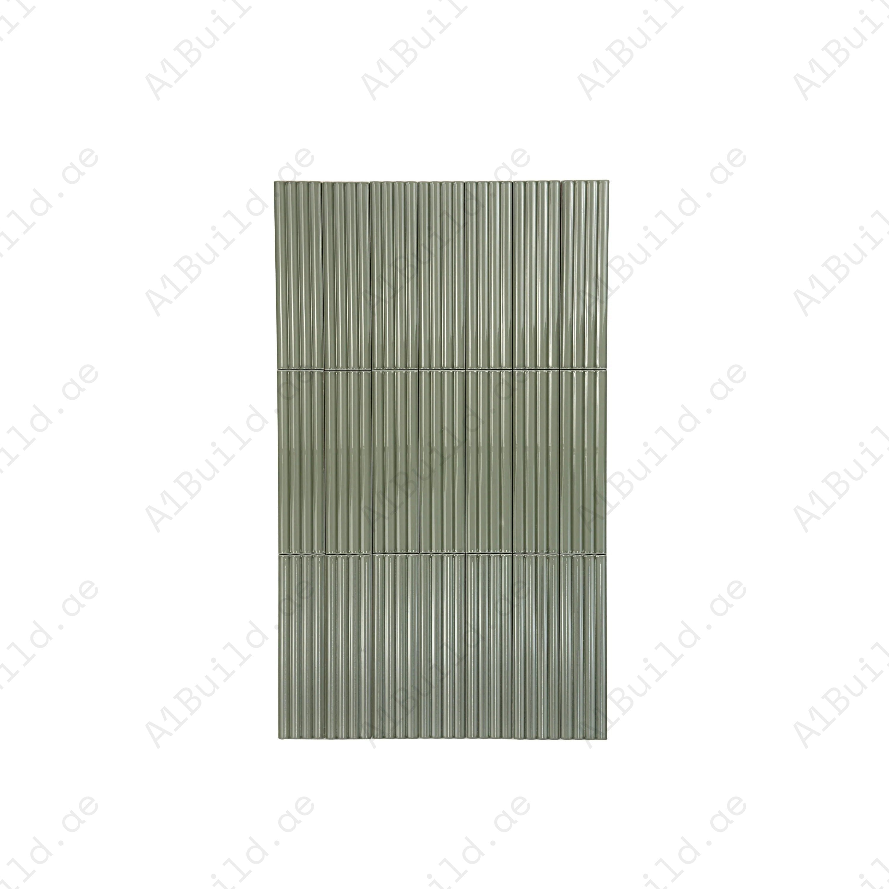 Pale Mint glossy ceramic artisanal tiles with soft hues and sleek finish. Perfect for walls, floors, kitchens, and bathrooms, adding refined lasting elegance.
