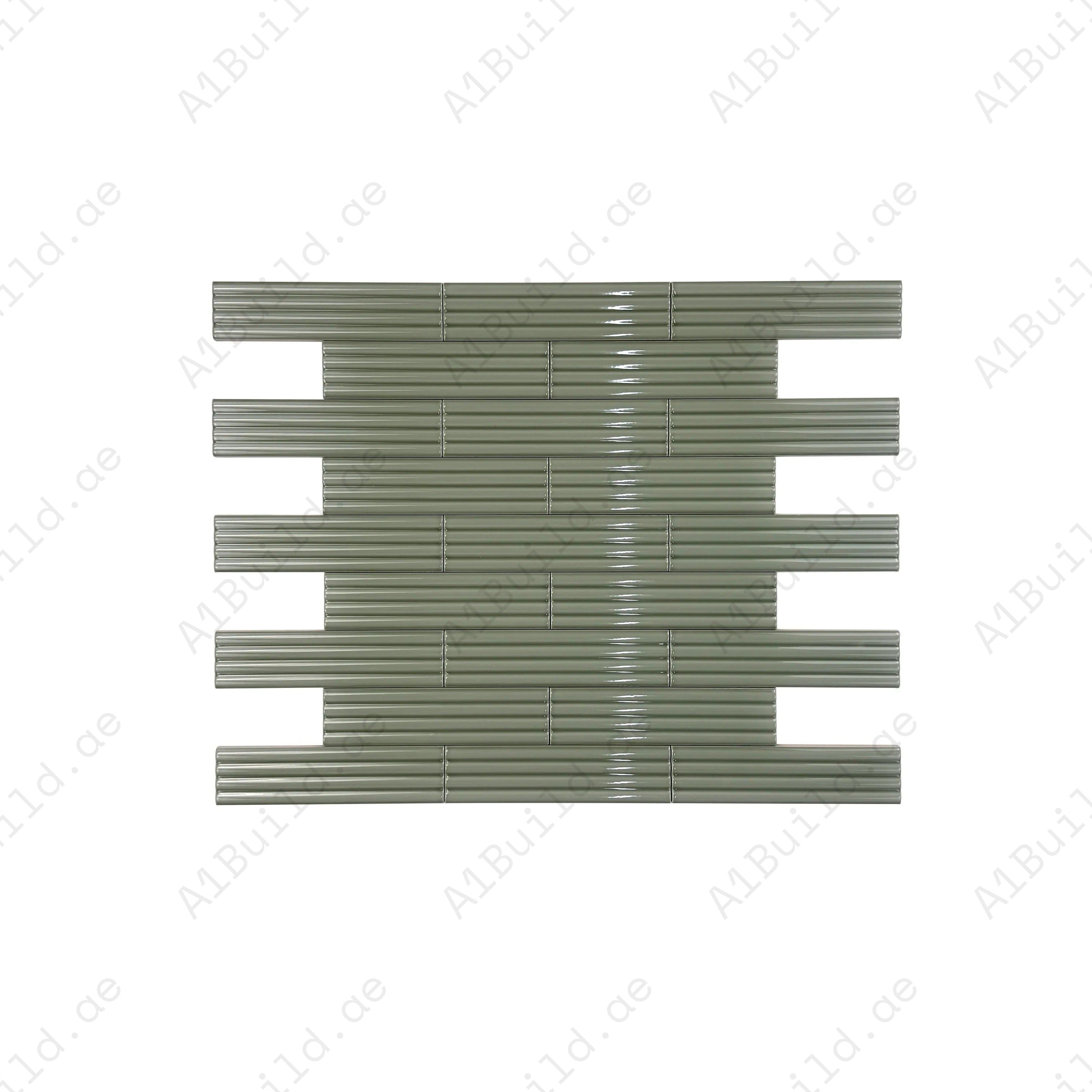 Pale Mint glossy ceramic artisanal tiles with soft hues and sleek finish. Perfect for walls, floors, kitchens, and bathrooms, adding refined lasting elegance.