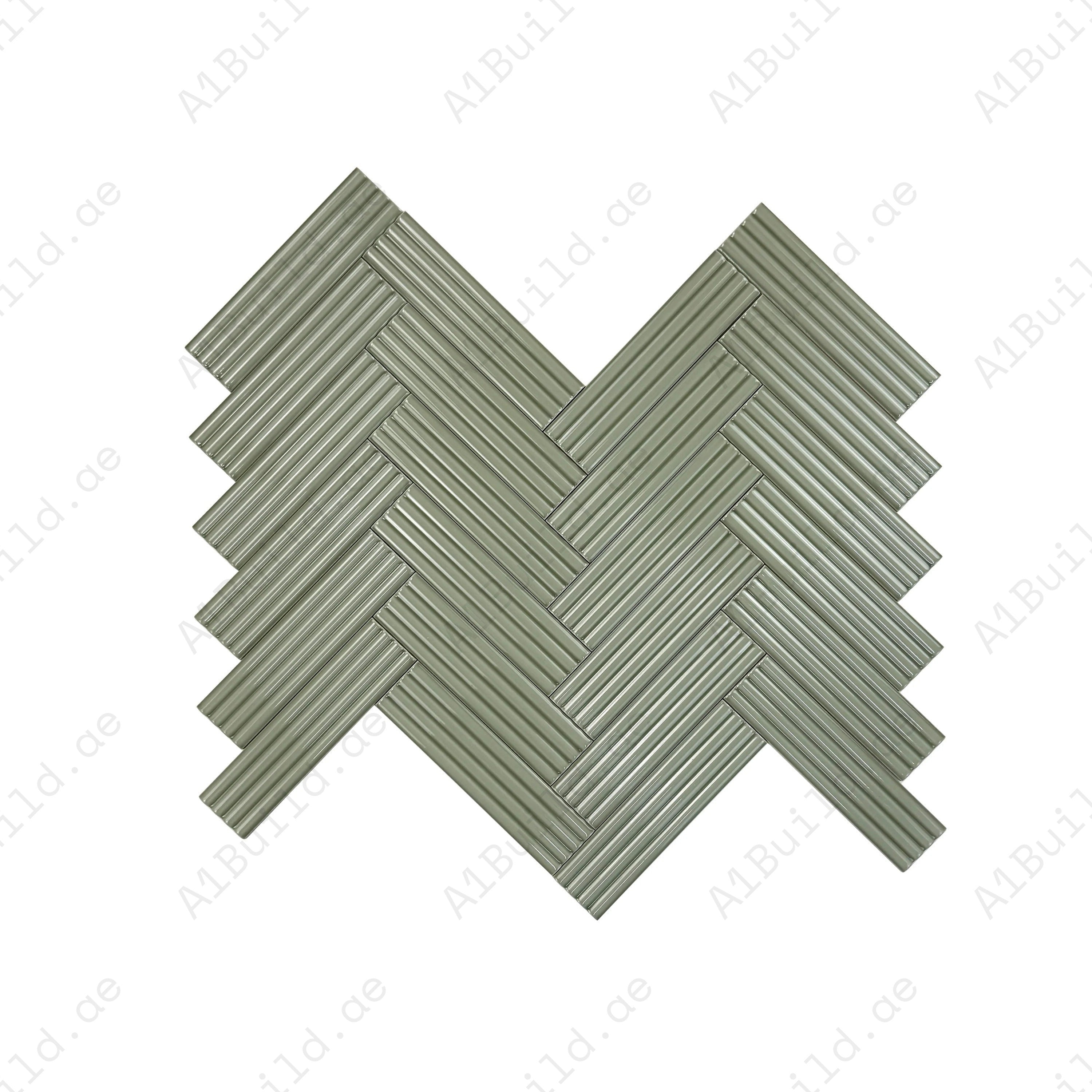 Pale Mint glossy ceramic artisanal tiles with soft hues and sleek finish. Perfect for walls, floors, kitchens, and bathrooms, adding refined lasting elegance.