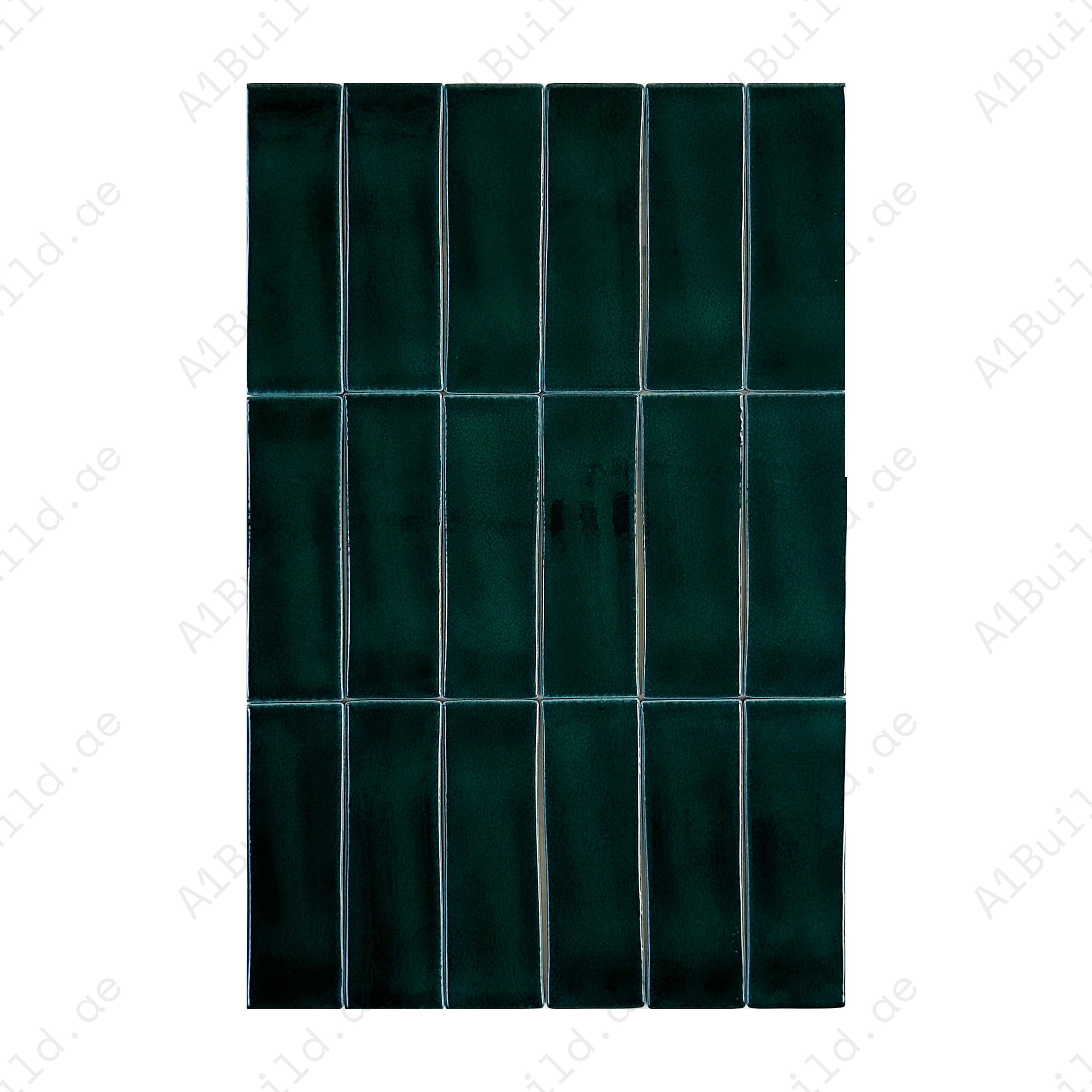 Peacock Blue glossy crackle porcelain artisanal tiles with sleek finish. Ideal for walls, floors, kitchens, and bathrooms, offering lasting style and charm.