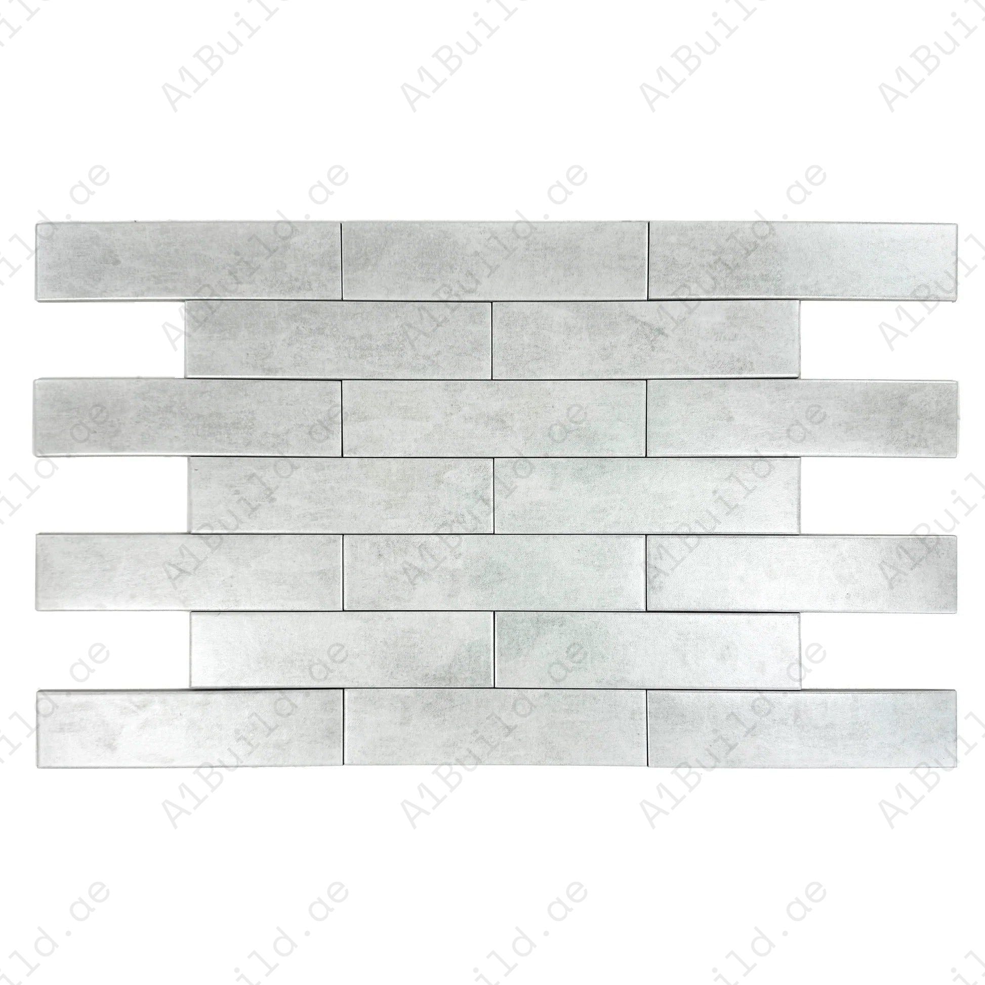 Pearl Rivar Grey semimatte porcelain artisanal tiles with soft grey tones. Perfect for walls, kitchens, and bathrooms, adding lasting modern elegance.