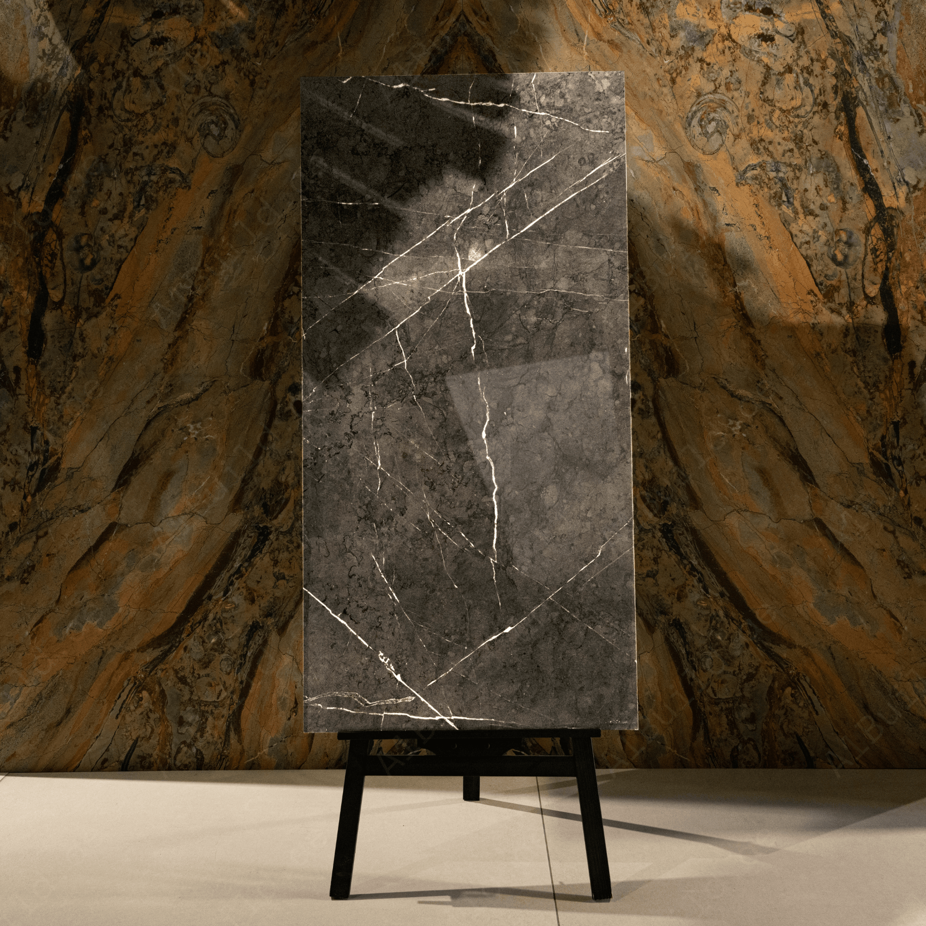Pitera Grey porcelain tile 60x120cm 9mm thickness, grey marble look design, durable porcelain tile ideal for modern floors and walls.