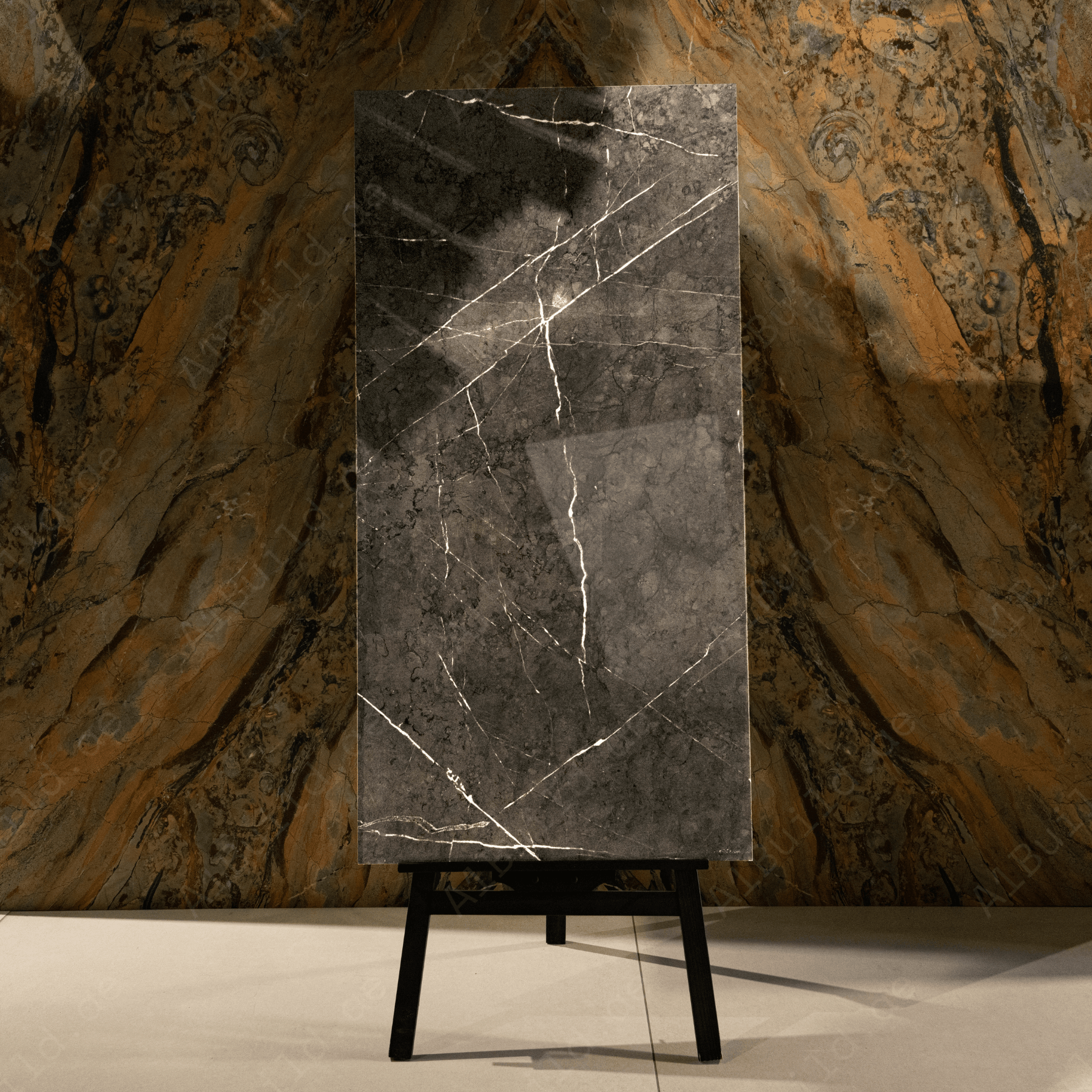 Pitera Grey porcelain tile 60x120cm 9mm thickness, grey marble look design, durable porcelain tile ideal for modern floors and walls.
