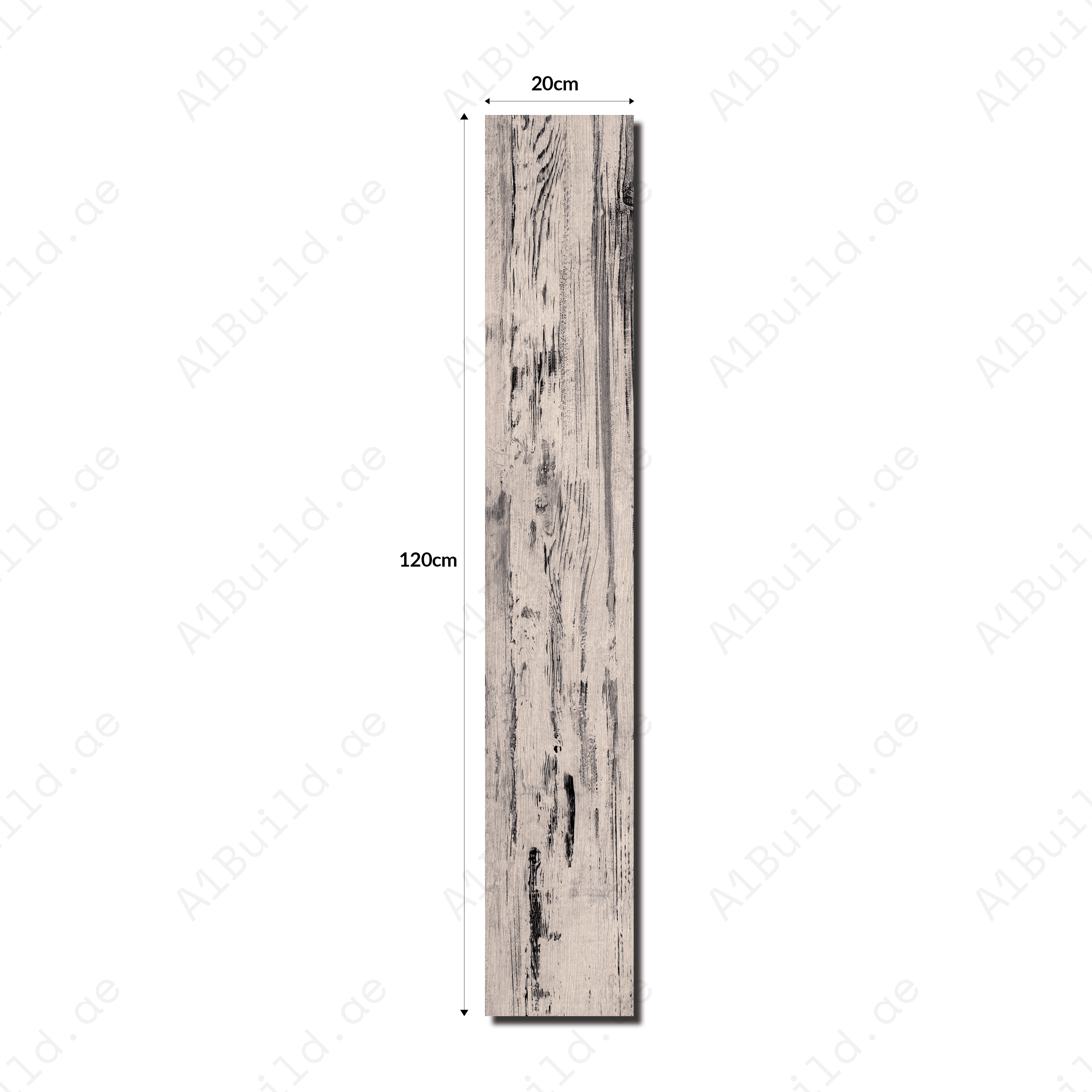 Plaza White 20x120cm 09mm Porcelain Tile