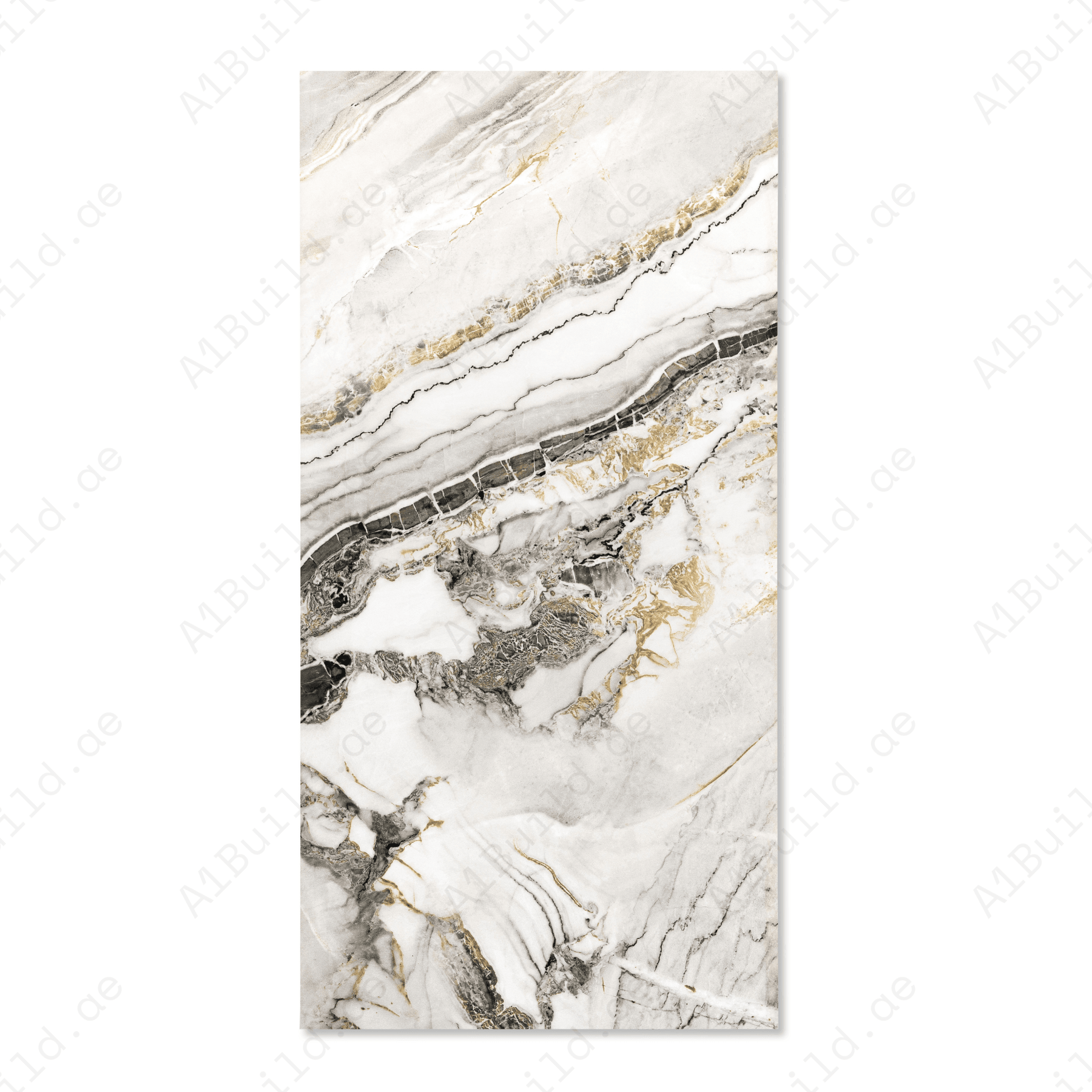 Porto Gold porcelain tile 60x120cm with 9mm thickness features a luxury marble look with gold veining, durable porcelain body for floors and walls.