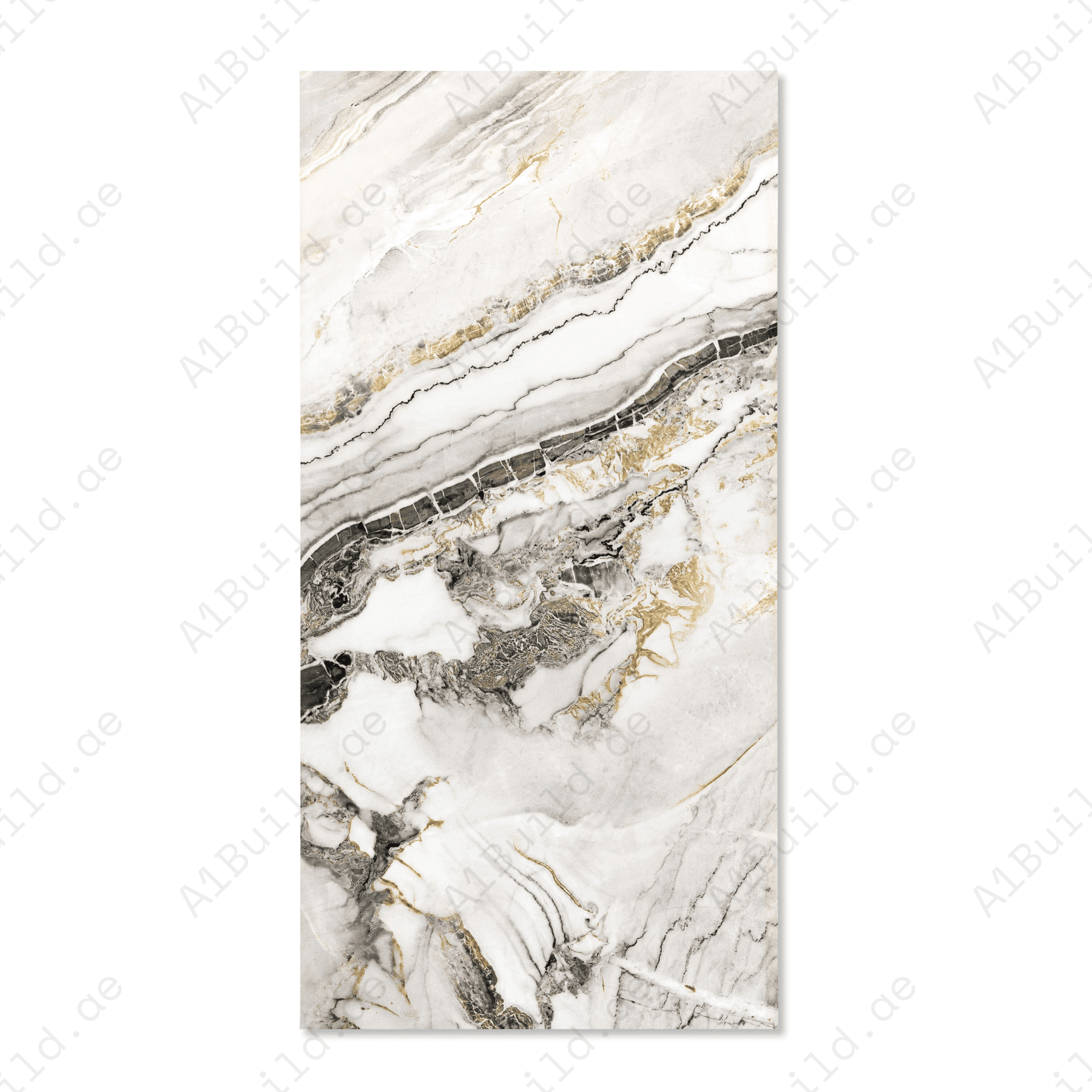 Porto Gold porcelain tile 60x120cm with 9mm thickness features a luxury marble look with gold veining, durable porcelain body for floors and walls.
