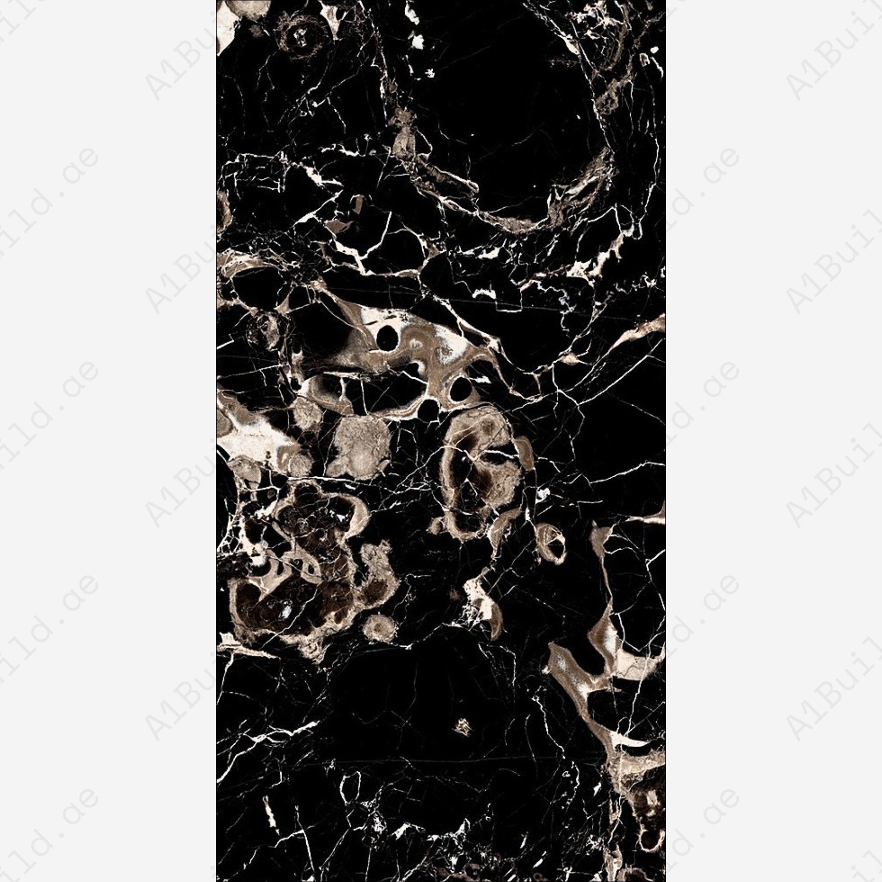 Portoro Argento 80x160cm high glossy porcelain tile, 09mm thick with black marble look and silver veining. Luxurious and durable for stylish interiors.
