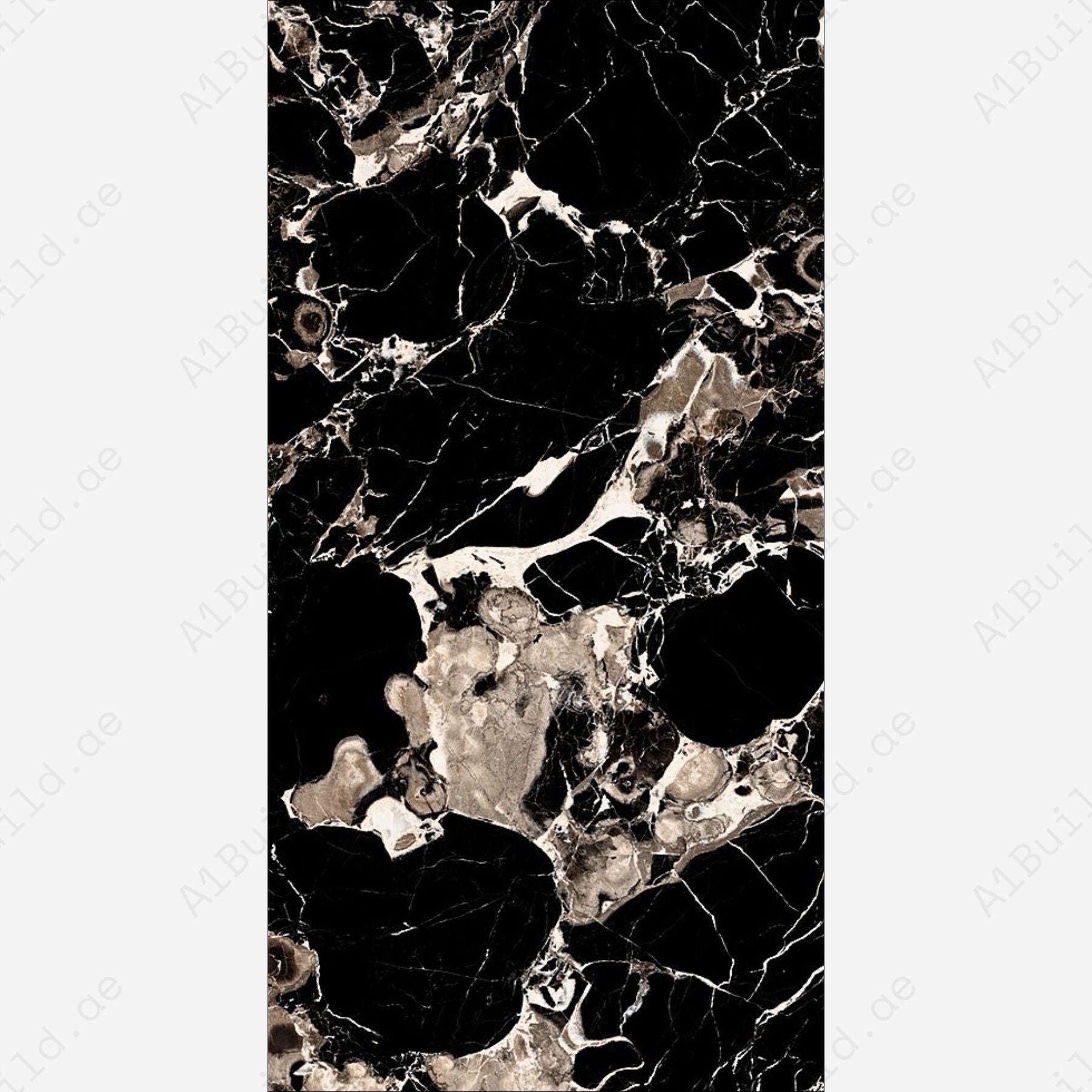 Portoro Argento 80x160cm high glossy porcelain tile, 09mm thick with black marble look and silver veining. Luxurious and durable for stylish interiors.