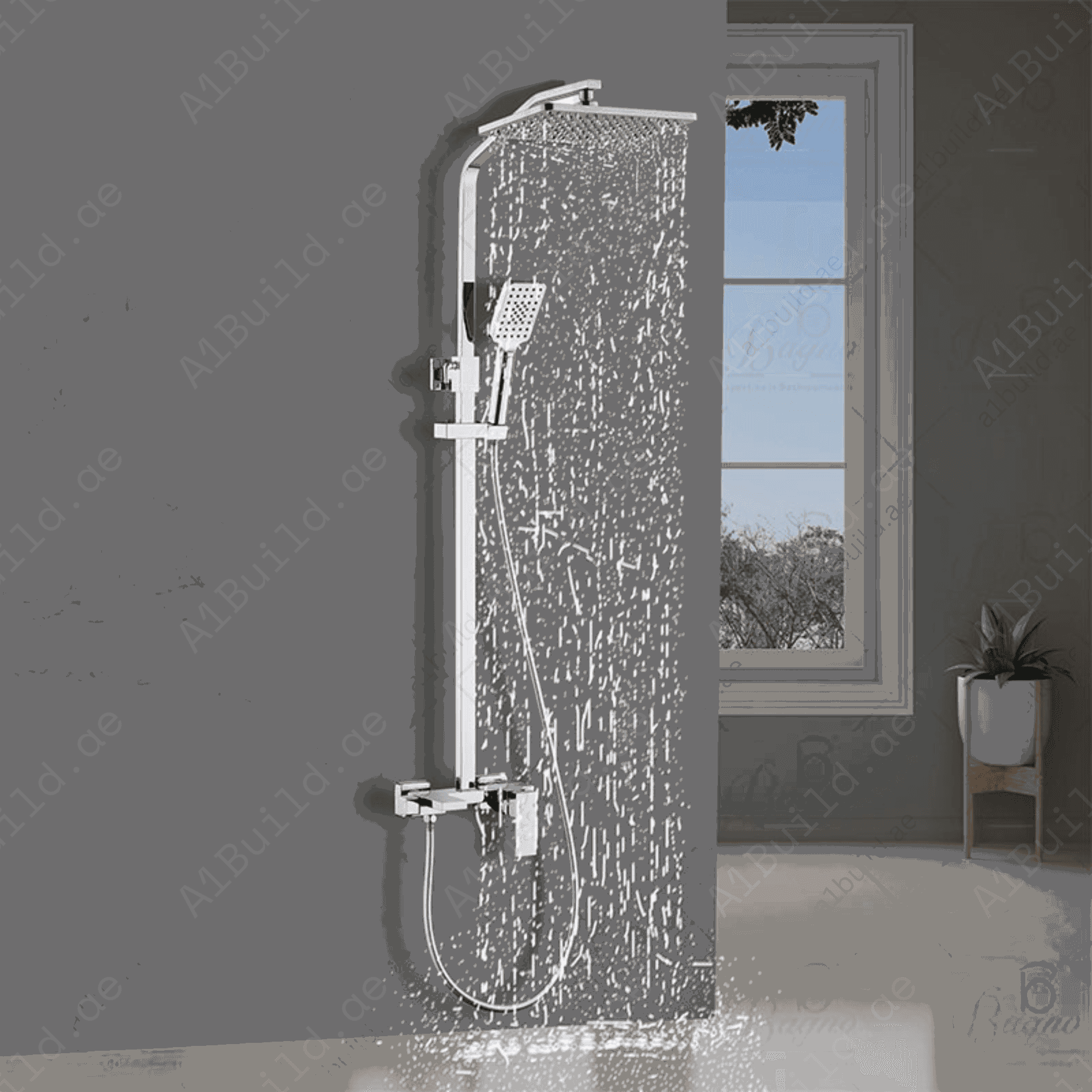 PremiumChromeShowerSystemwithDurableBrassMaterial