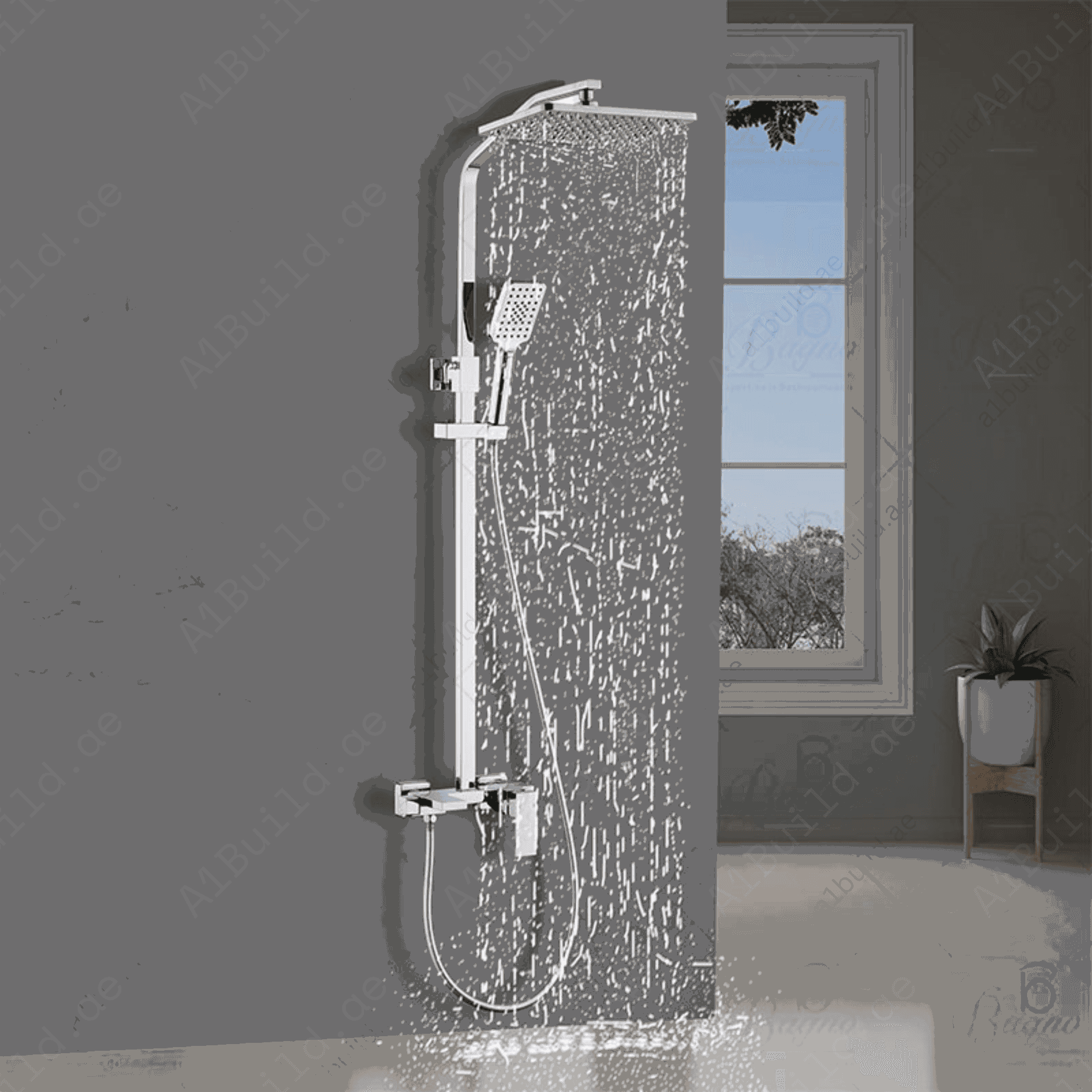 PremiumChromeShowerSystemwithDurableBrassMaterial