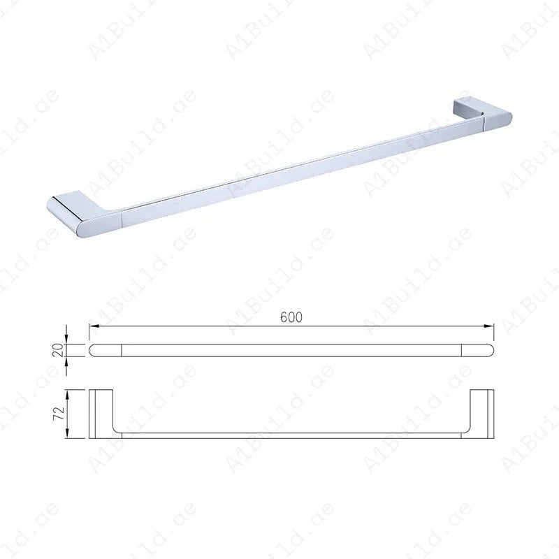 Premium Chrome Polished Bathroom Accessories Set – Elegant Towel Bar, Paper Holder, Robe Hook & More
