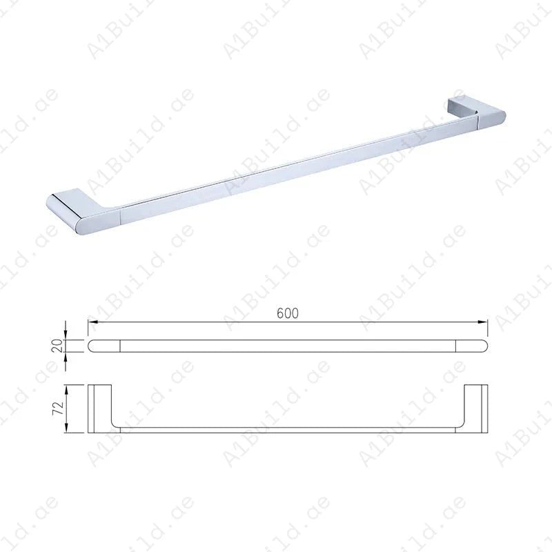 Premium Chrome Polished Bathroom Accessories Set – Elegant Towel Bar, Paper Holder, Robe Hook & More