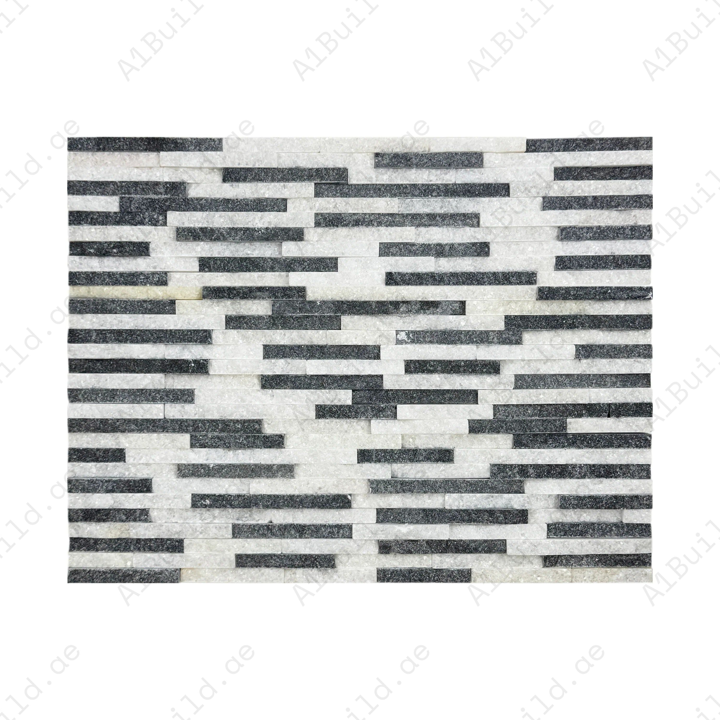 Premium Crystal White & Black Split Marble Wall Cladding from the Twilight Stream Series. Durable stone finish for interiors, exteriors, and feature walls.