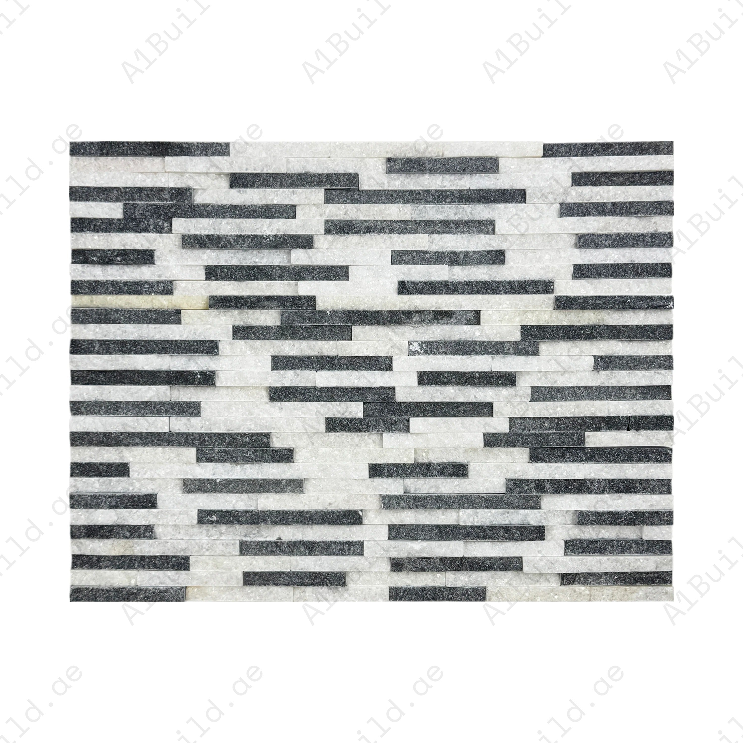 Premium Crystal White & Black Split Marble Wall Cladding from the Twilight Stream Series. Durable stone finish for interiors, exteriors, and feature walls.