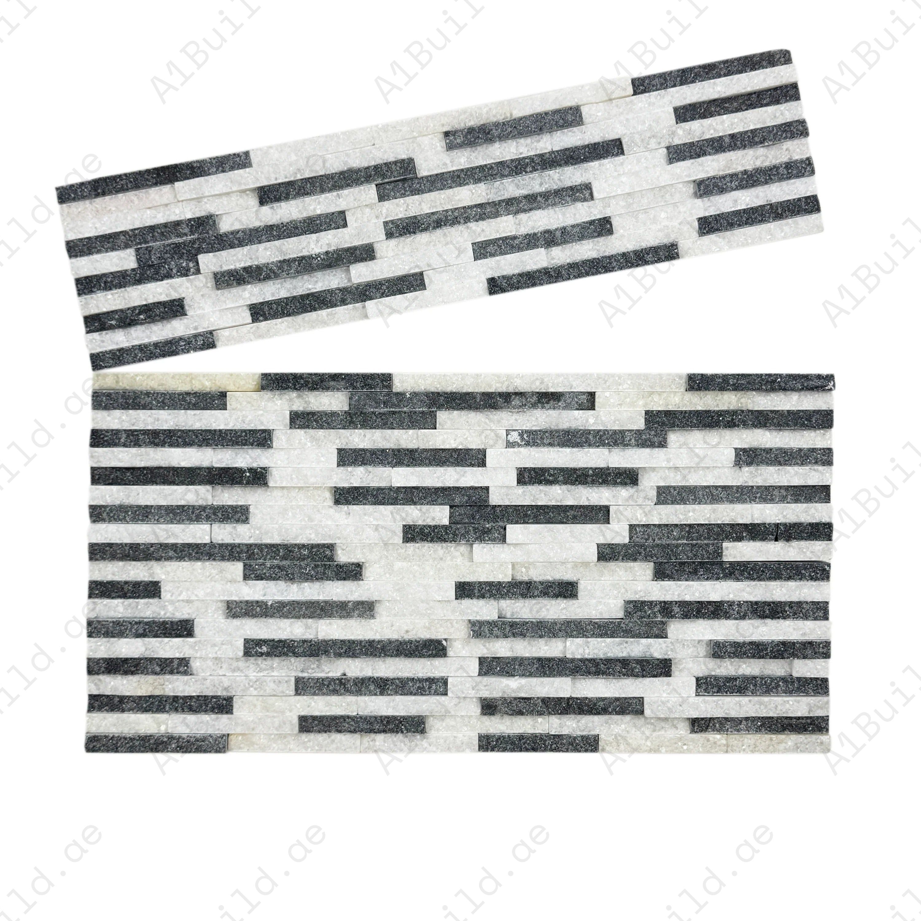 Premium Crystal White & Black Split Marble Wall Cladding from the Twilight Stream Series. Durable stone finish for interiors, exteriors, and feature walls.