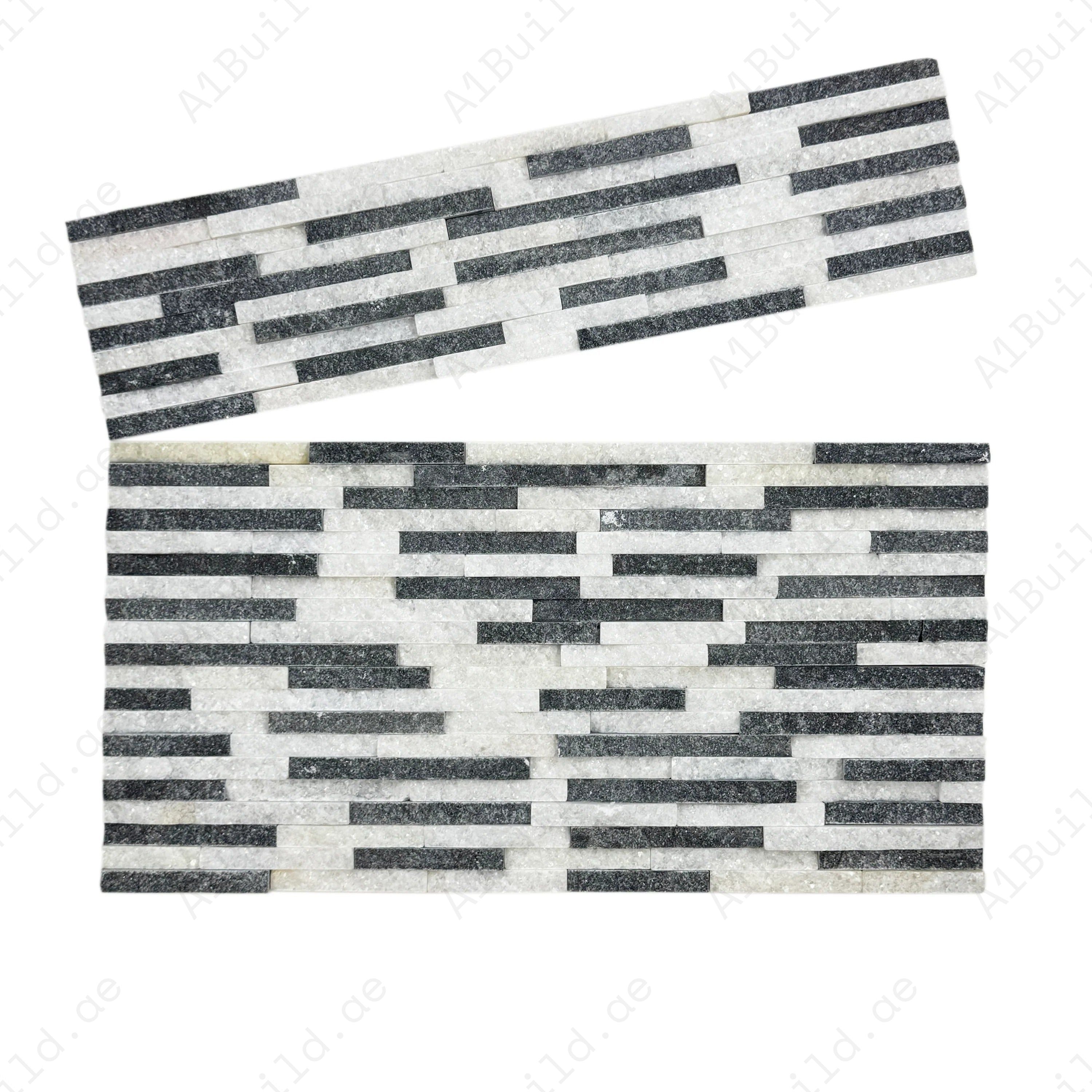 Premium Crystal White & Black Split Marble Wall Cladding from the Twilight Stream Series. Durable stone finish for interiors, exteriors, and feature walls.